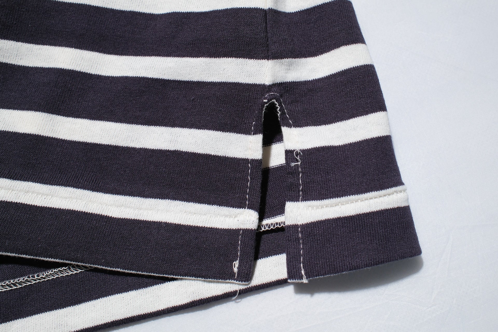 John Gluckow X Warehouse Co. 6oz "Deck" Loopwheeled Pocket Tee (Navy X Off White)