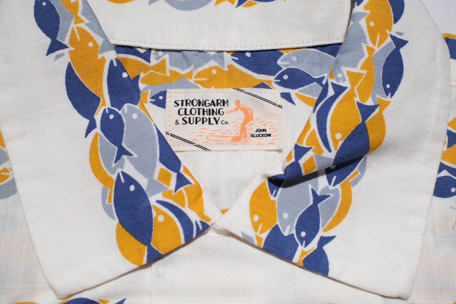 John Gluckow X Warehouse "School of Fish" S/S Print Hawaii Shirt (Ivory)