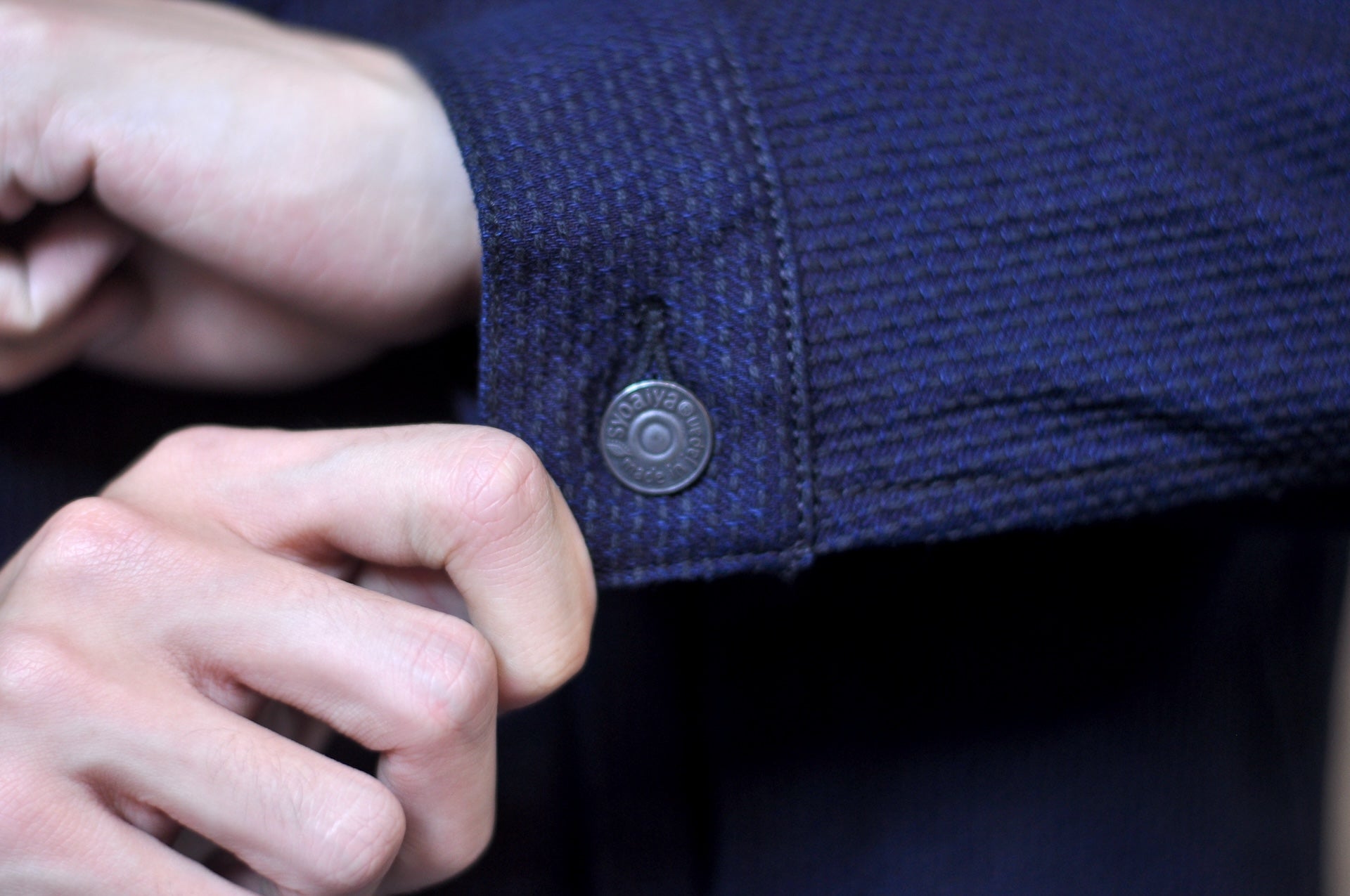 Pure Blue Japan 12.5oz "Double-Warps" Sashiko Type 2 Jacket (Indigo X Black)