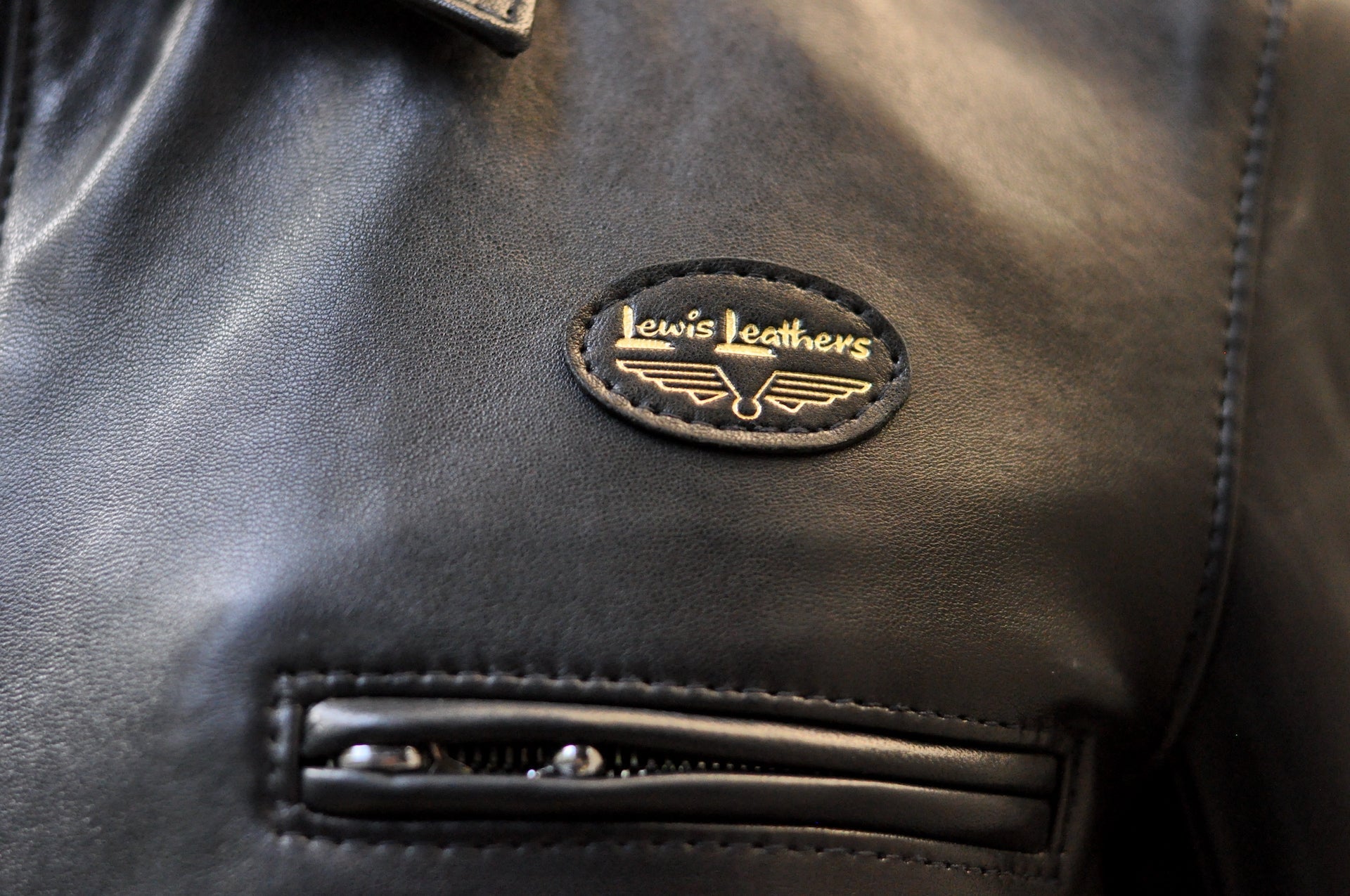 Lewis Leathers Black Sheepskin 'Dominator' 551T Leather Jacket (Tight fit)