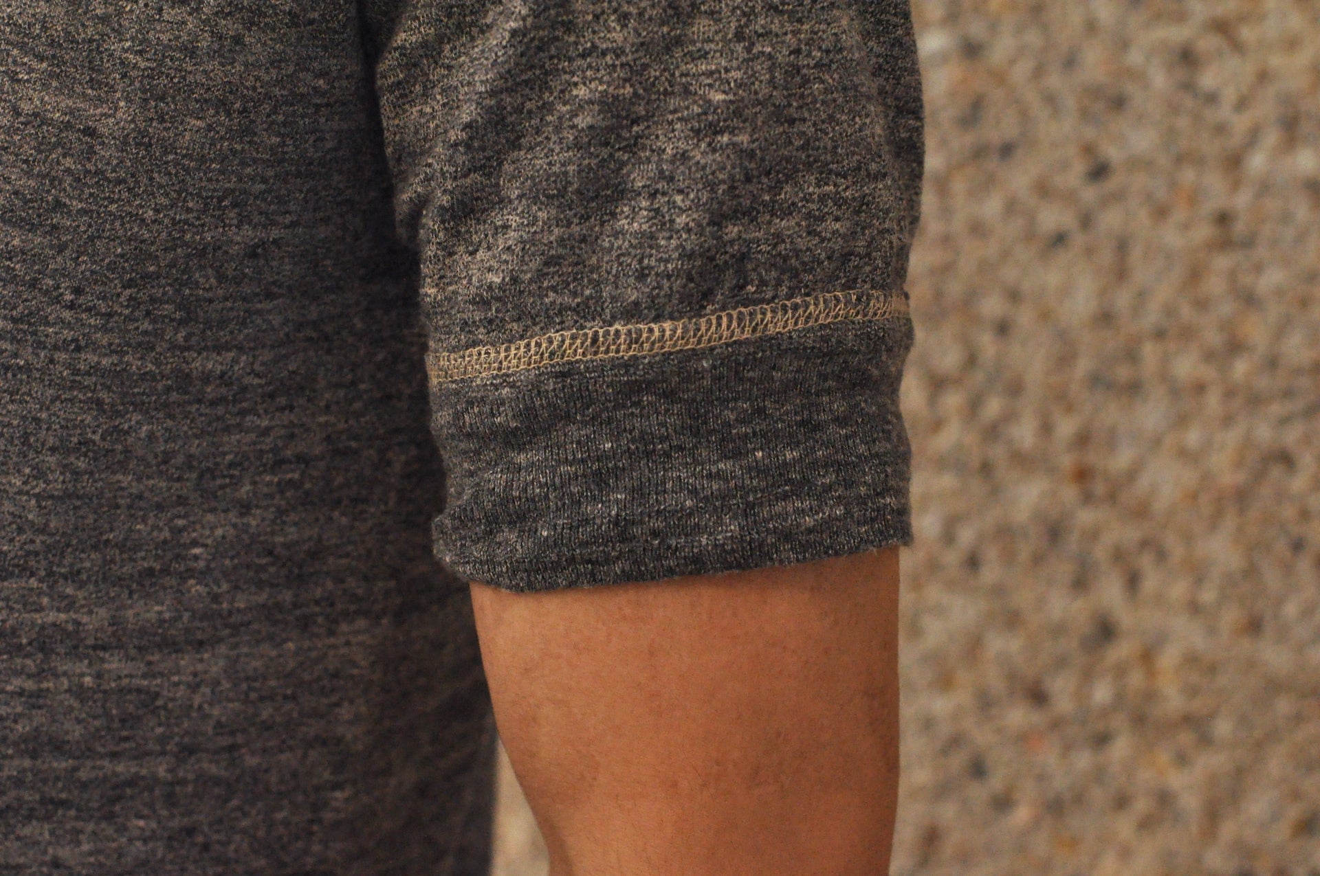 Stevenson Overall Co. 7oz Super Slow Loopwheeled SideFlex Henley Tee (Heather Grey)