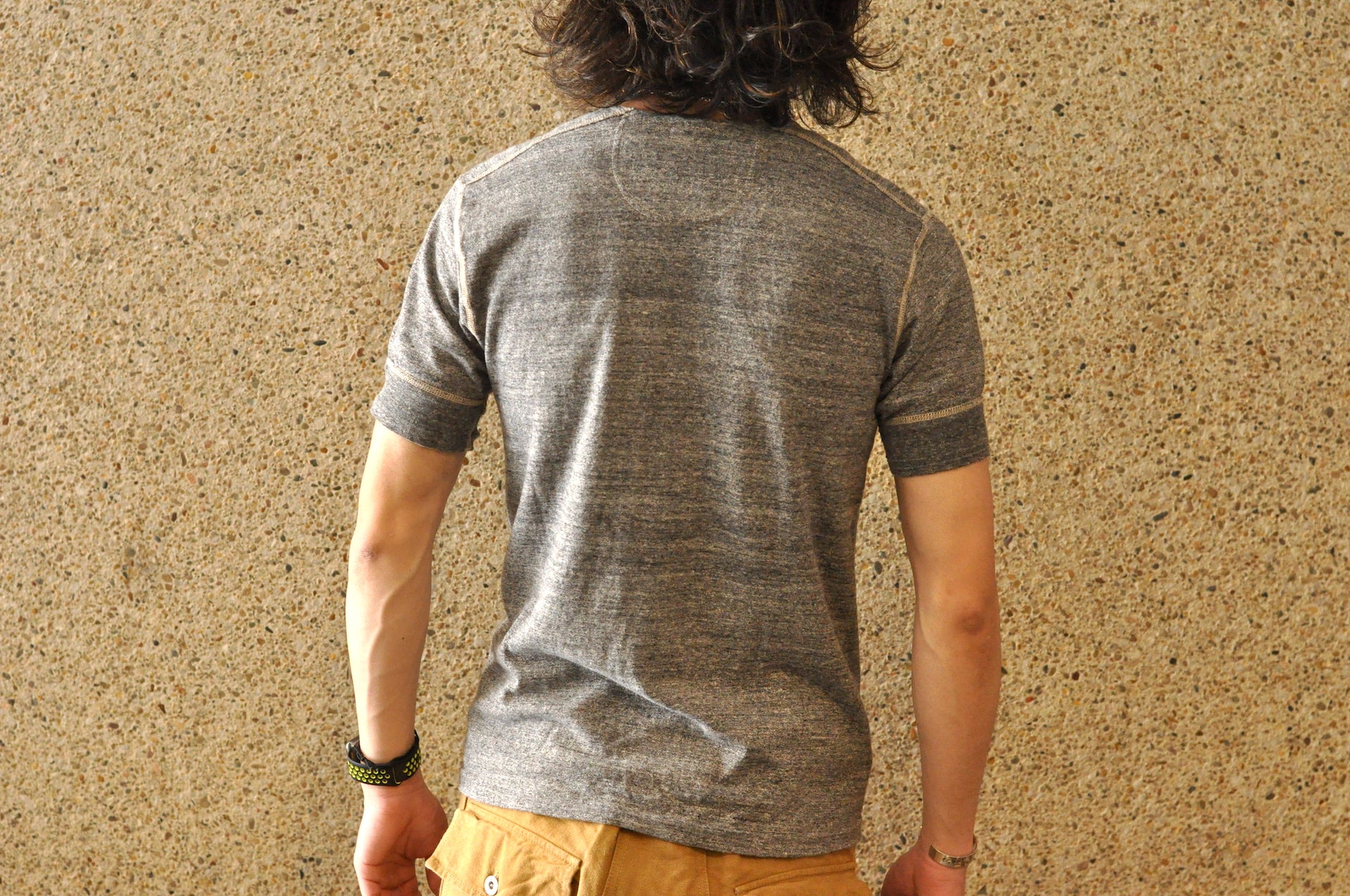 Stevenson Overall Co. 7oz Super Slow Loopwheeled SideFlex Henley Tee (Heather Grey)