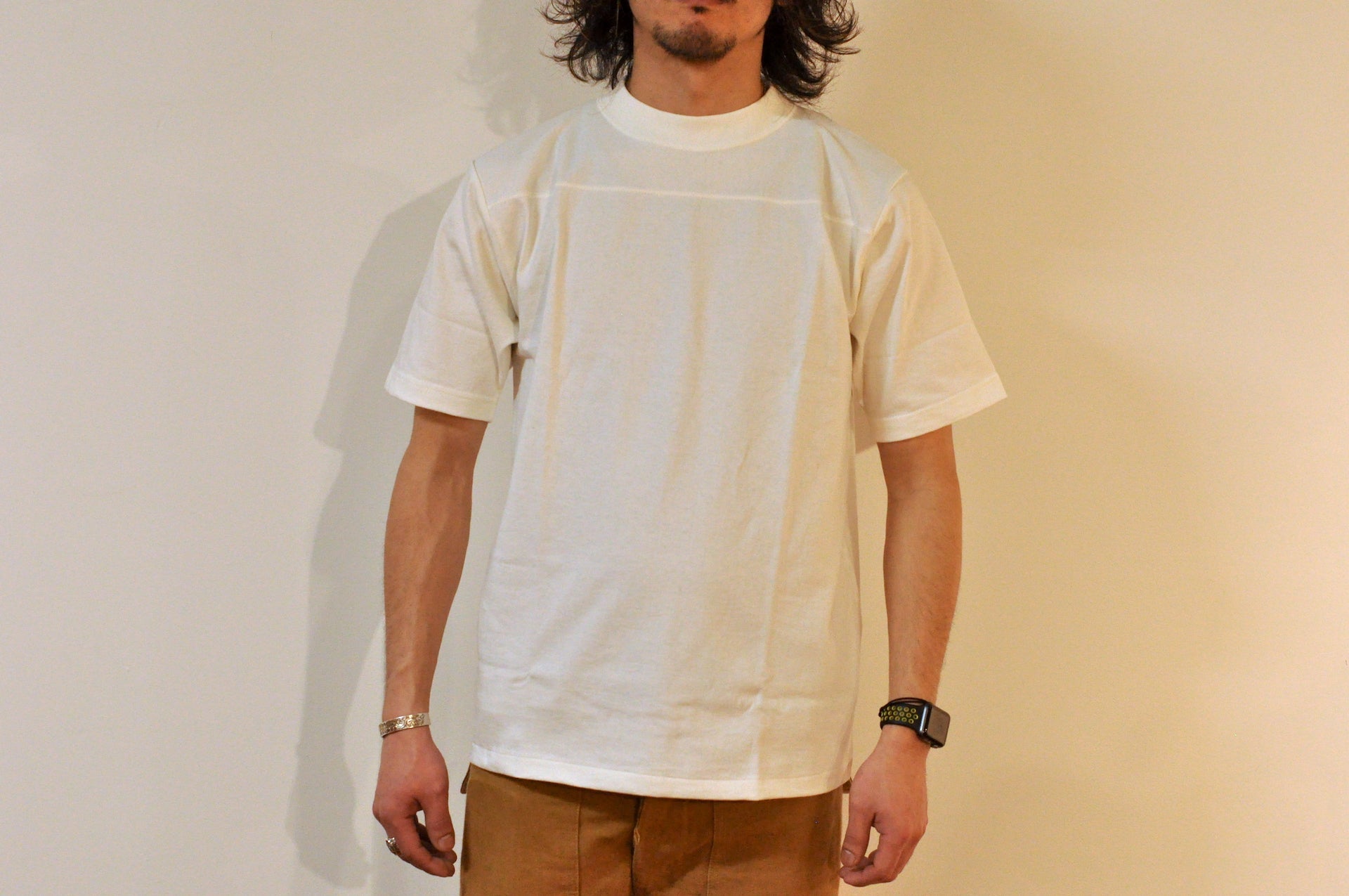 Denime X Warehouse Co. 7oz Loopwheeled Football Tee (White)