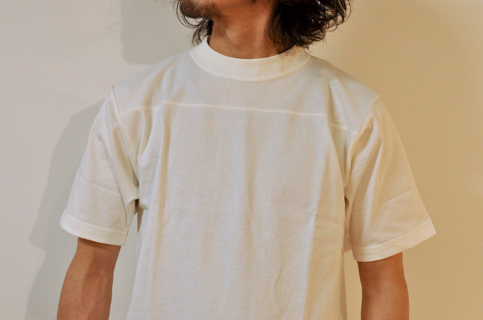 Denime X Warehouse Co. 7oz Loopwheeled Football Tee (White)
