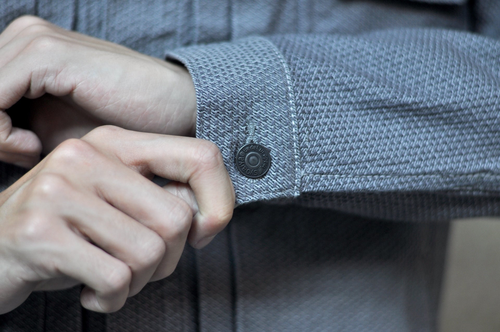 Pure Blue Japan 12.5oz "Double-Warps" Sashiko Type 2 Jacket (Heather Grey X Black)