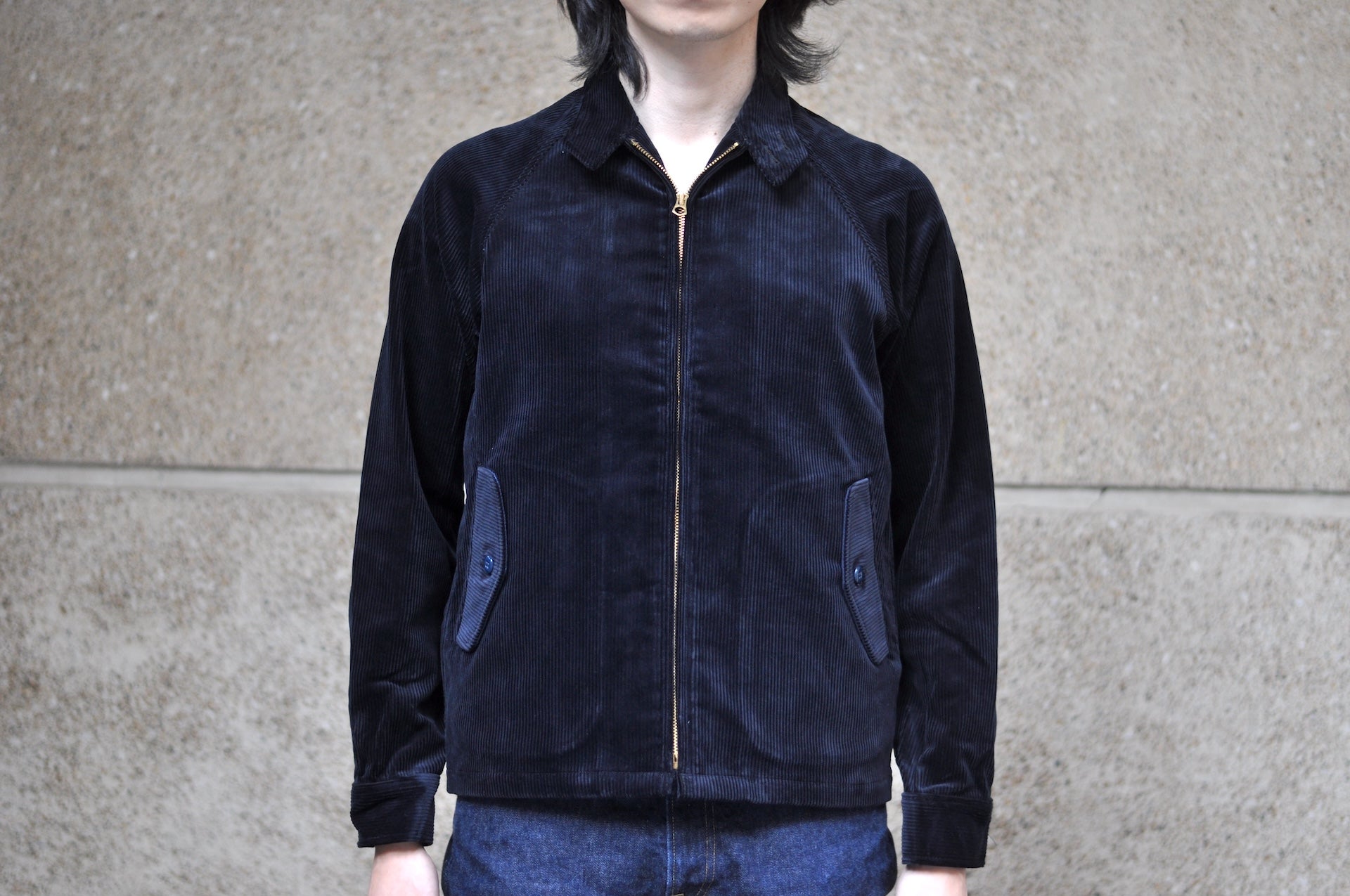 BONCOURA Heavyweight Corduroy "Dog Ear" Sport Jacket (Navy)