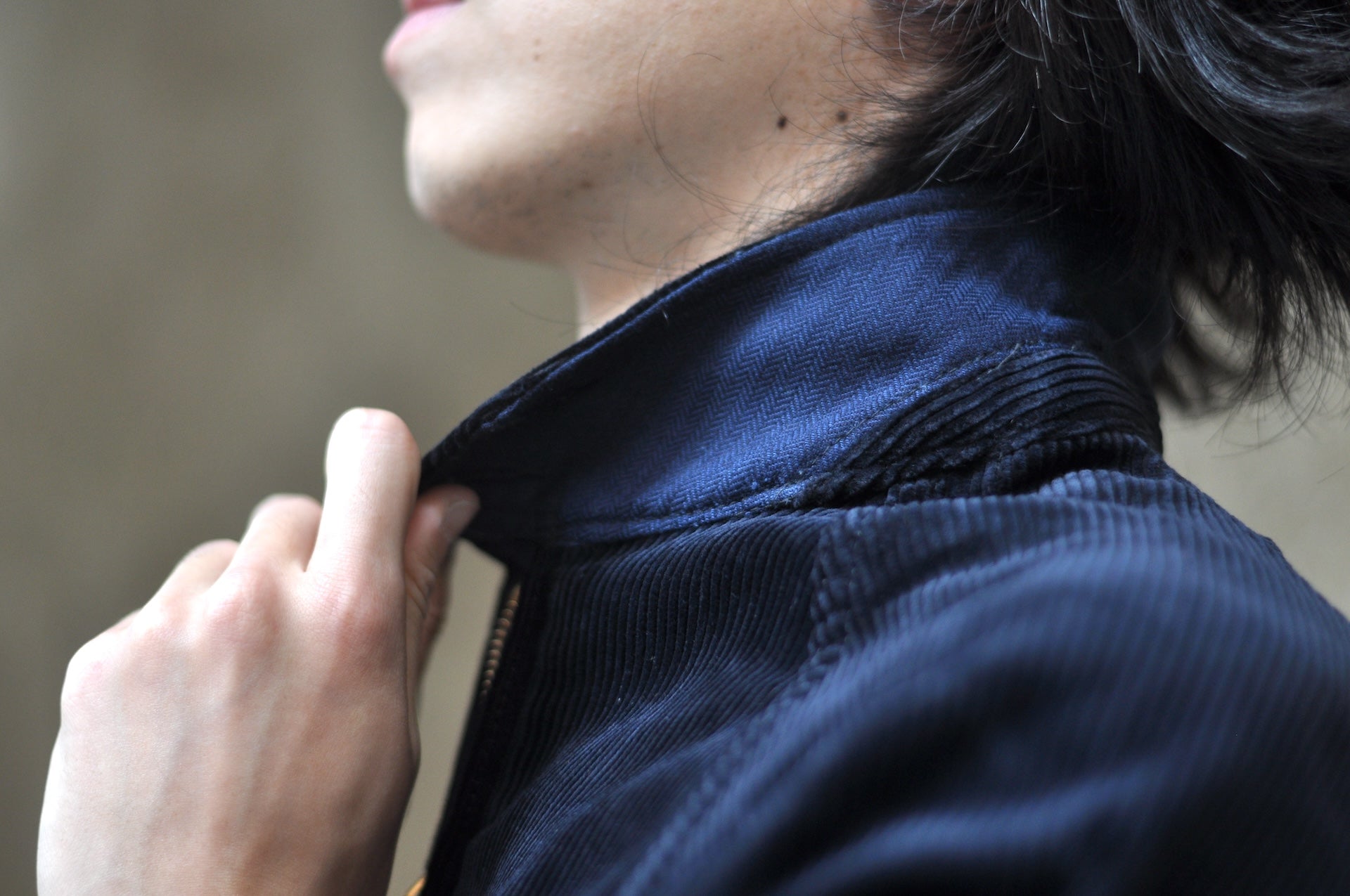 BONCOURA Heavyweight Corduroy "Dog Ear" Sport Jacket (Navy)