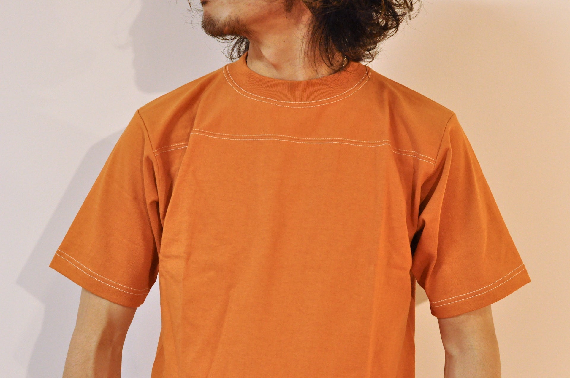 Denime X Warehouse Co. 7oz Loopwheeled Football Tee (Brick)