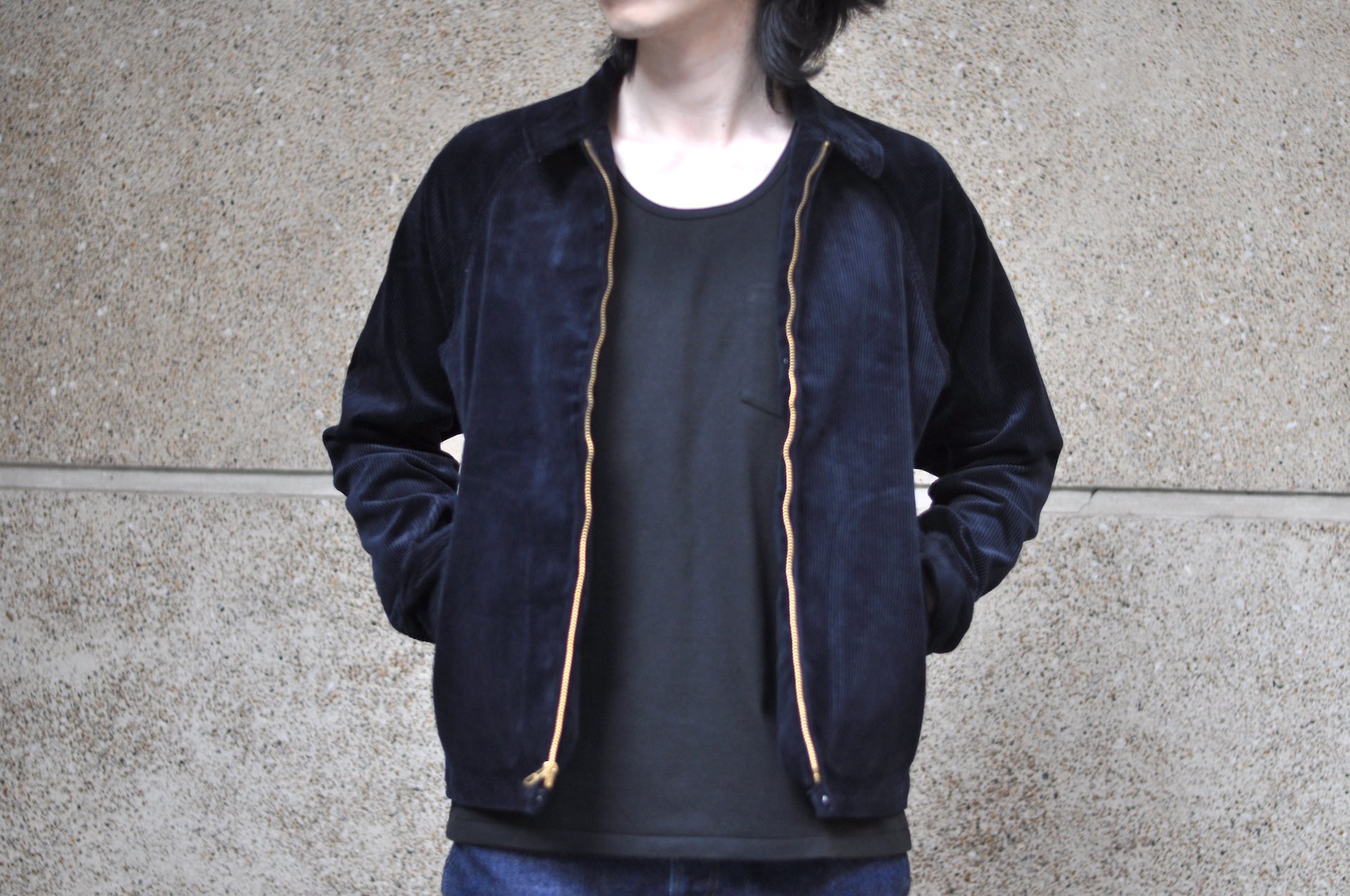 BONCOURA Heavyweight Corduroy "Dog Ear" Sport Jacket (Navy)