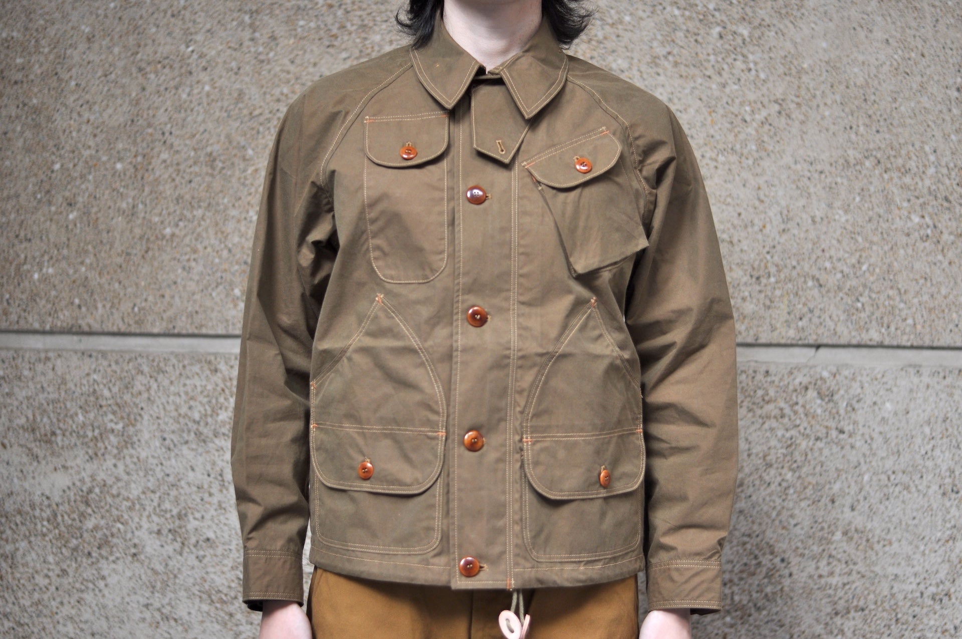 Freewheelers “WILDLIFE RANGER” High-Density Weathered Twill Outdoor Jacket (Khaki Olive)