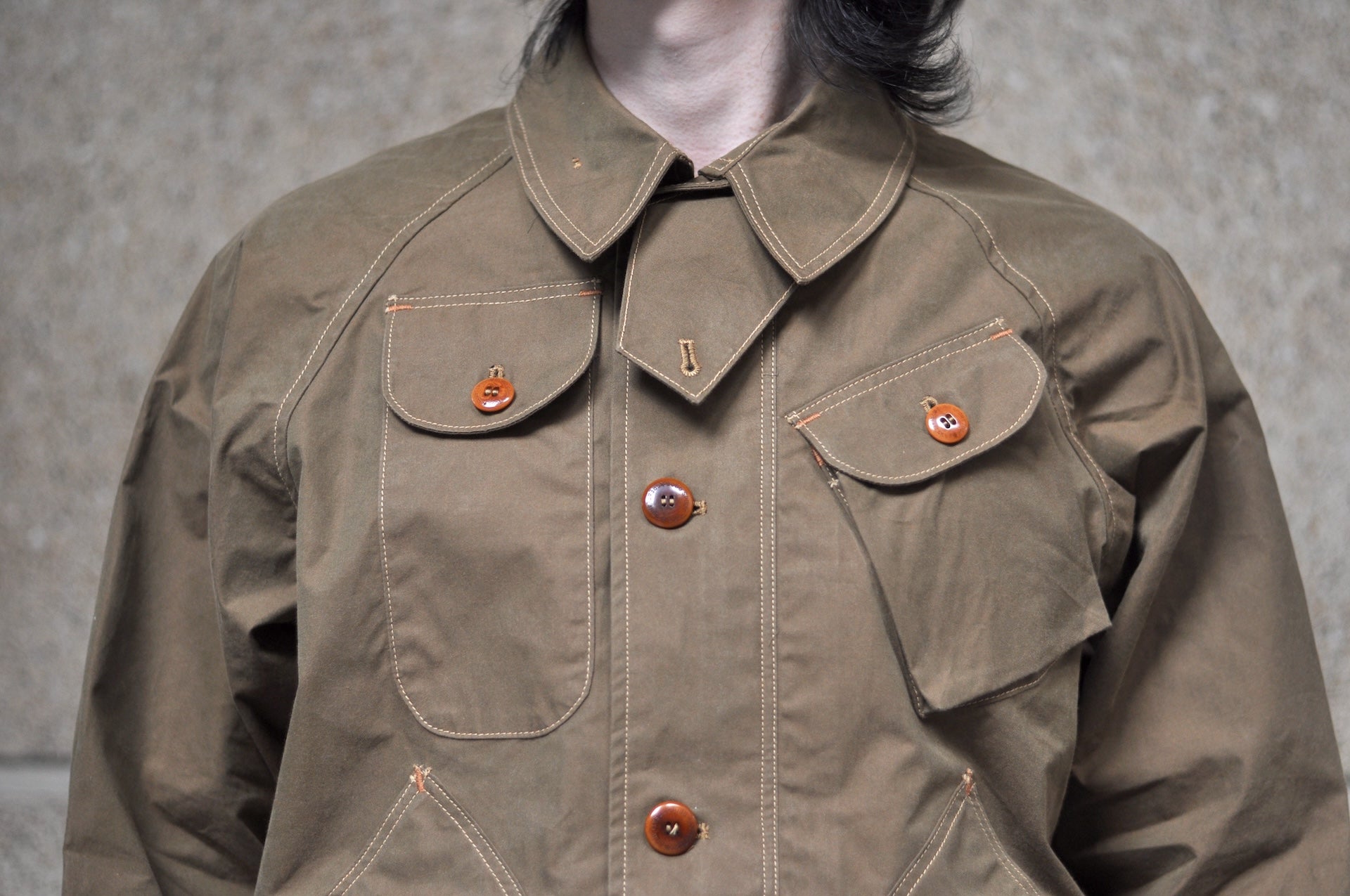 Freewheelers “WILDLIFE RANGER” High-Density Weathered Twill Outdoor Jacket (Khaki Olive)