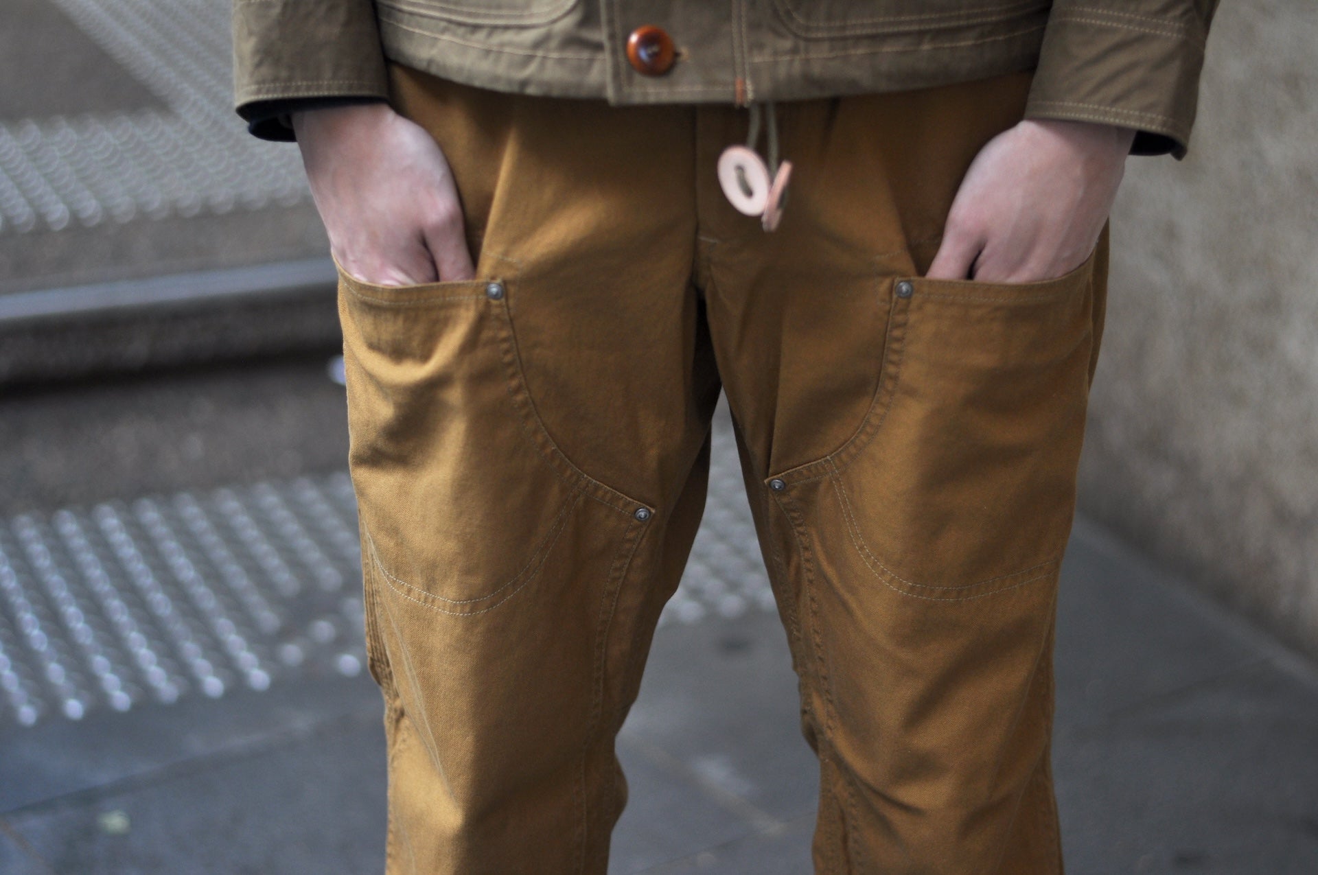 Freewheelers 11oz Duck Canvas “Bakersfield” Trousers (Yellow Brown)