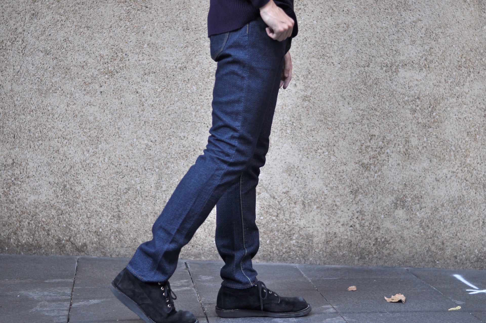 Pure Blue Japan 12.5oz "Double-Warps" Sashiko Trousers (Indigo X Indigo)