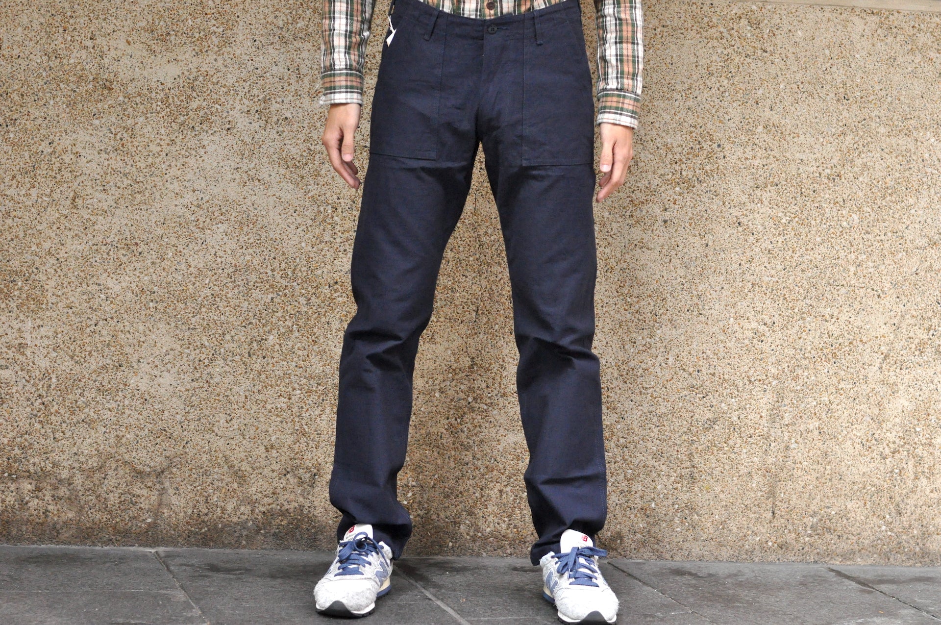Studio D'Artisan 11oz Back Sateen Military Baker Pants (Indigo X Black)