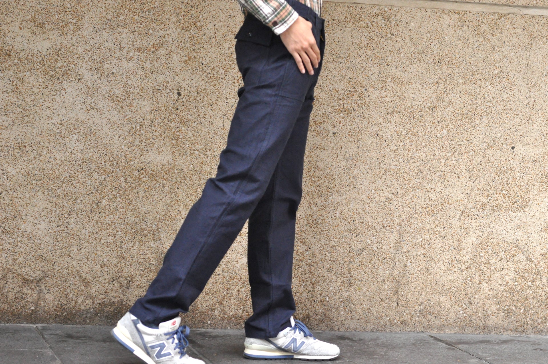 Studio D'Artisan 11oz Back Sateen Military Baker Pants (Indigo X Black)