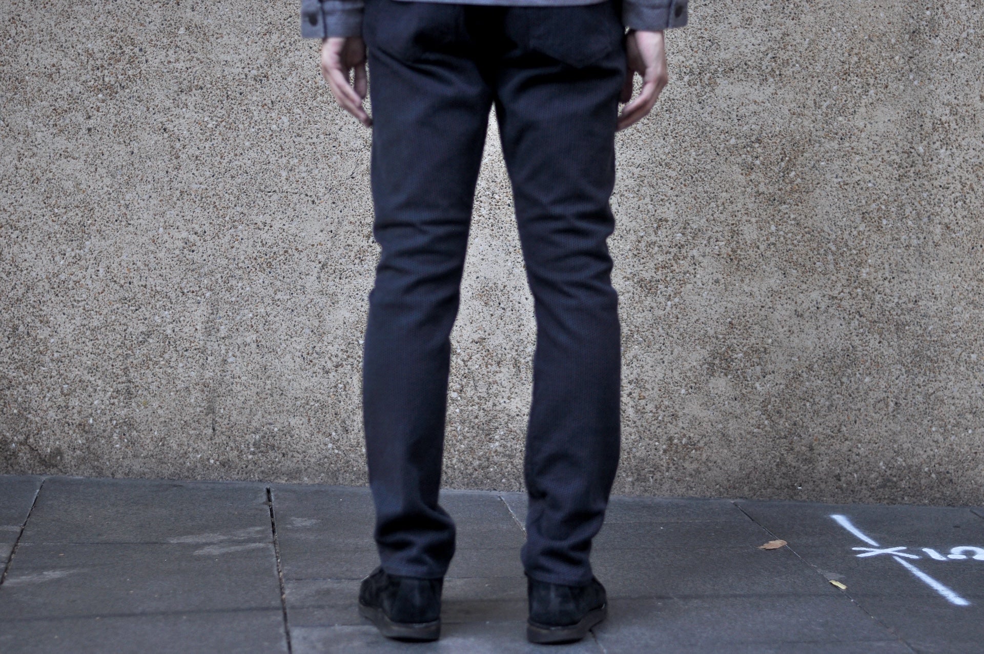 Pure Blue Japan 12.5oz "Double-Warps" Sashiko Trousers (Grey X Black)