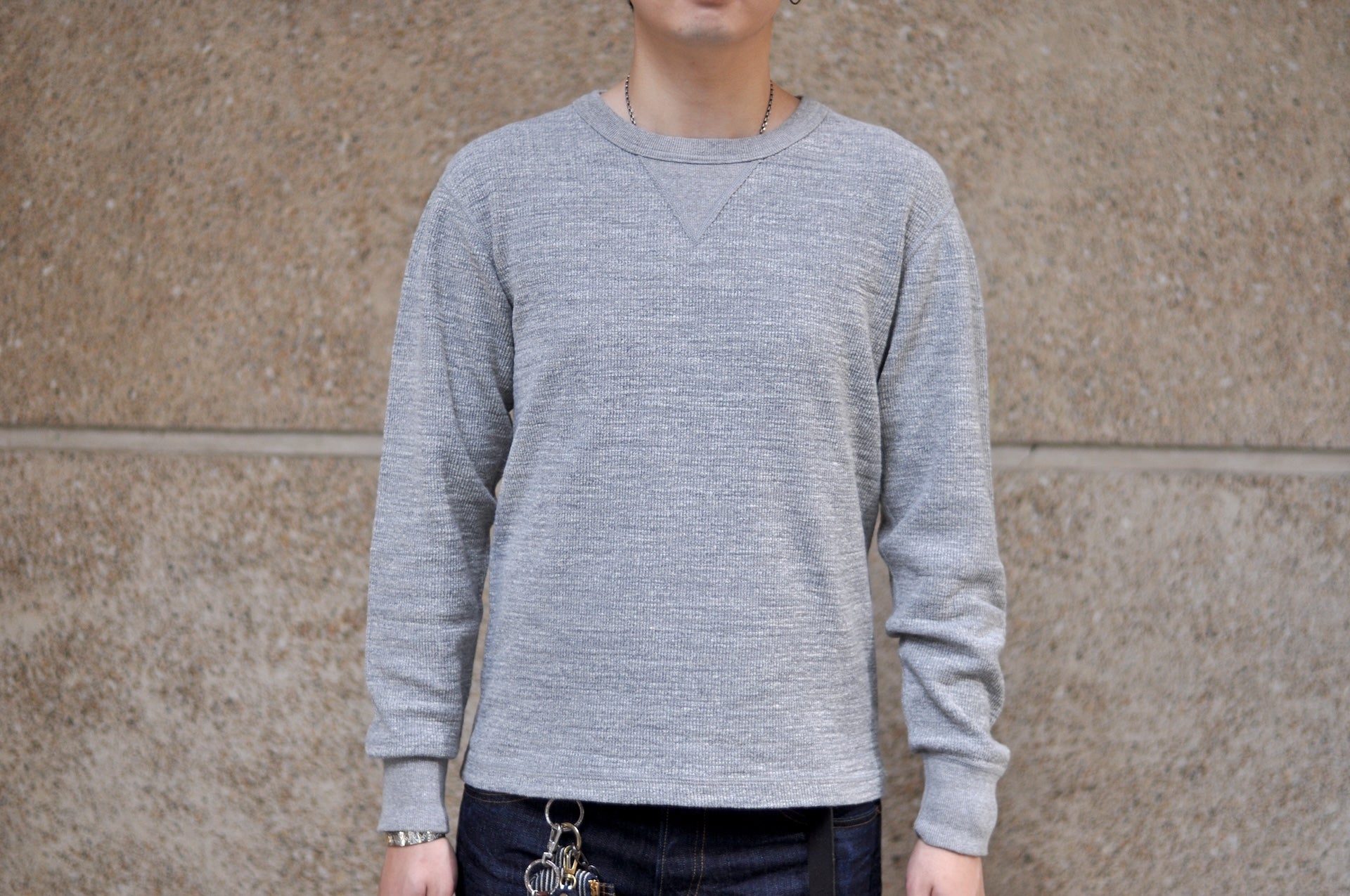 UES 11.8oz Ribbing Thermal Sweatshirt (Heather Grey)