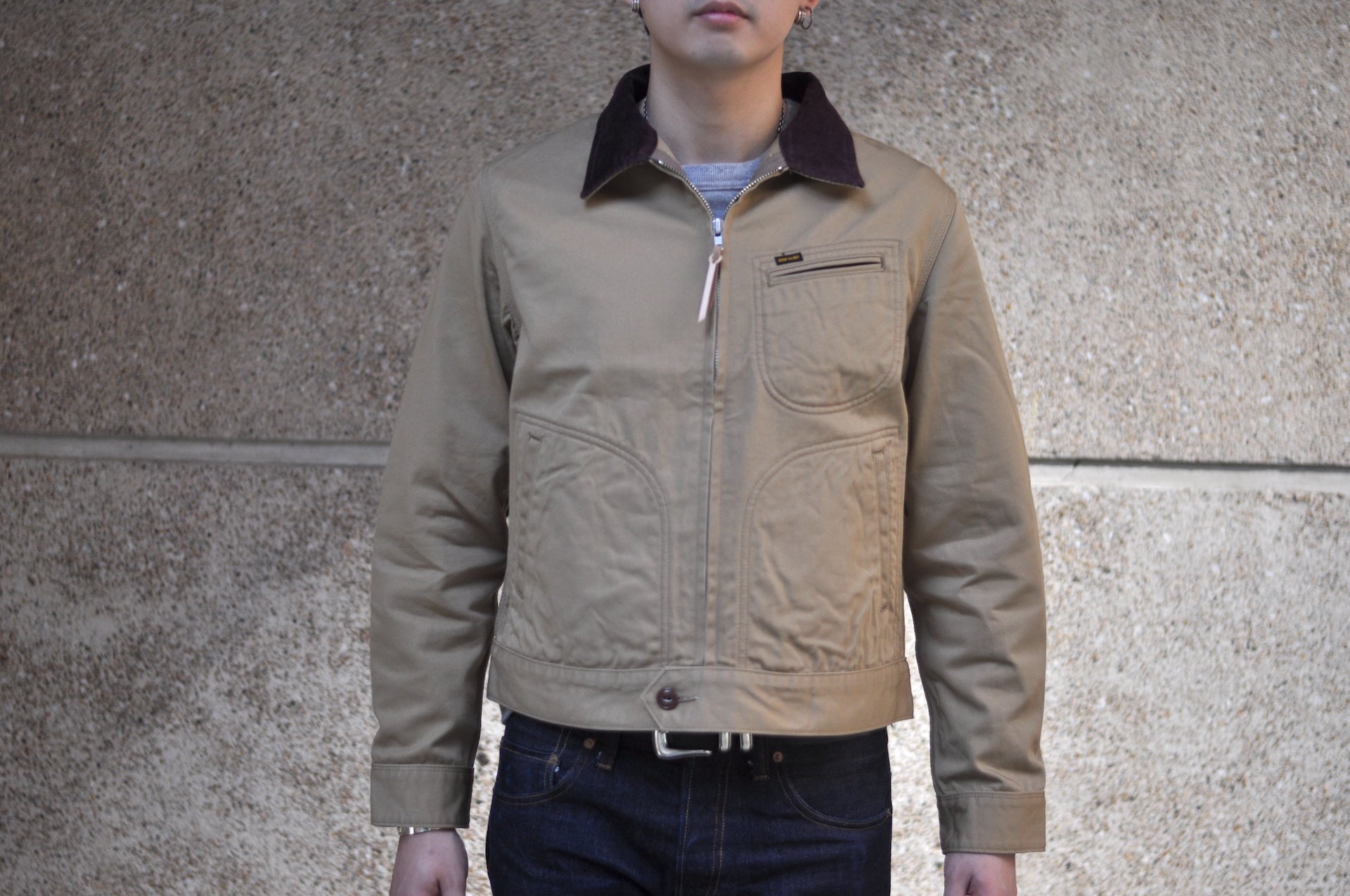 Iron Heart 12oz Kurashikizome Twill Work Jacket (Beige)