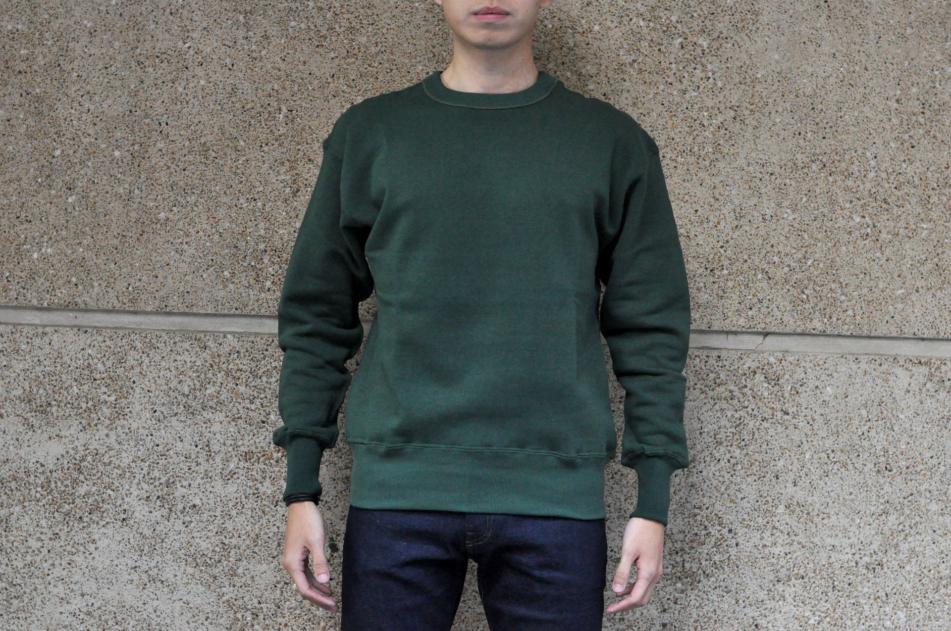 John Gluckow X Warehouse Co. 10oz Loopwheeled Classic Sweatshirt (Dark Green)