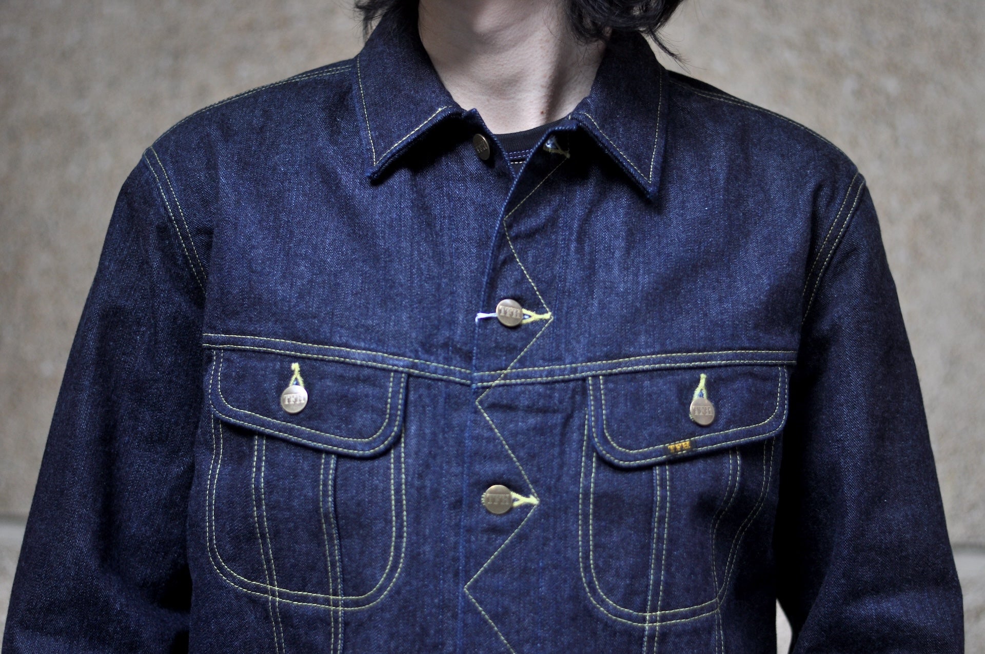 The Flat Head 14.5oz LHT "Rider" Denim Jacket (Indigo)