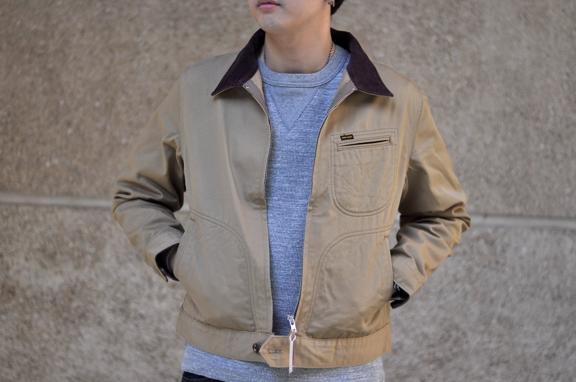 Iron Heart 12oz Kurashikizome Twill Work Jacket (Beige)