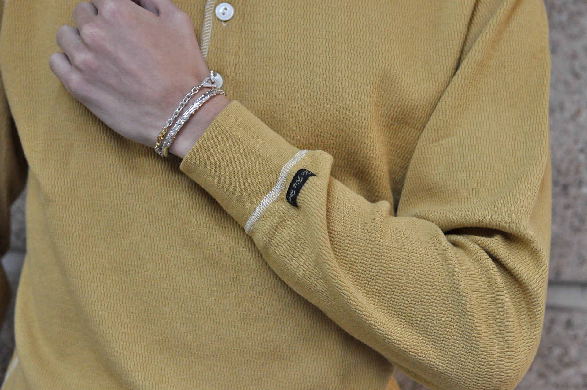 The Flat Head "Standard" L/S Henley Thermal Tee (Mustard)