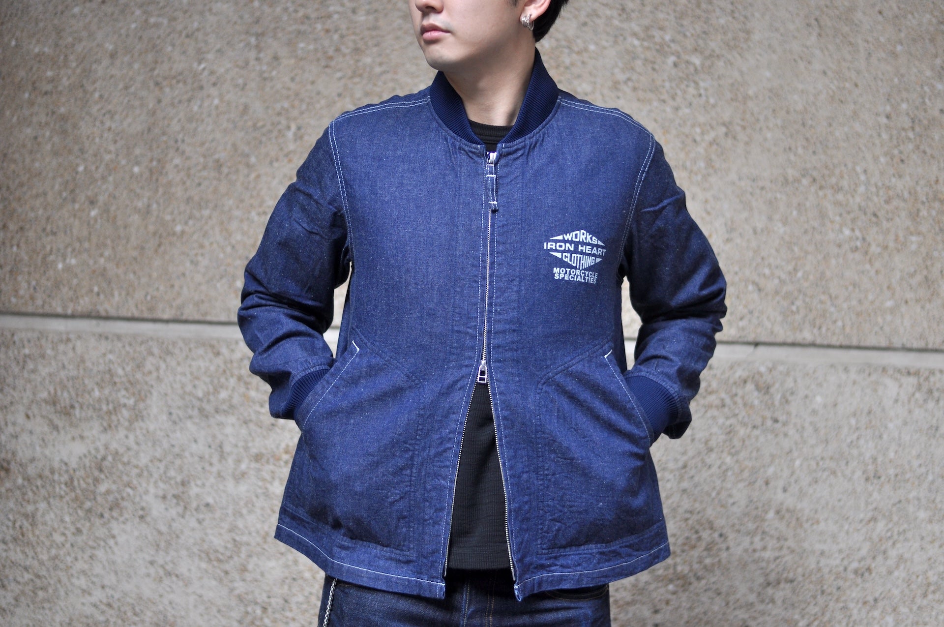 Iron Heart 10oz Indigo Dyed Nep Denim Windbreaker