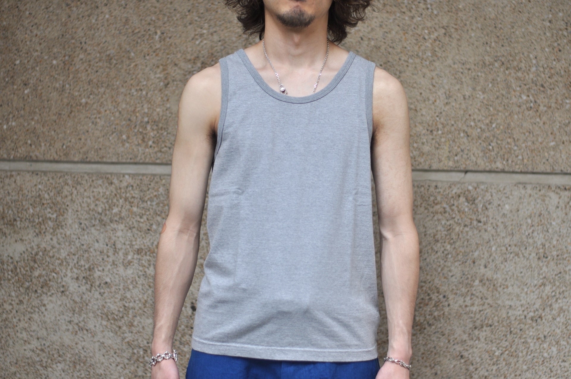 The Flat Head 9oz Loopwheeled Tank Tee (Grey)