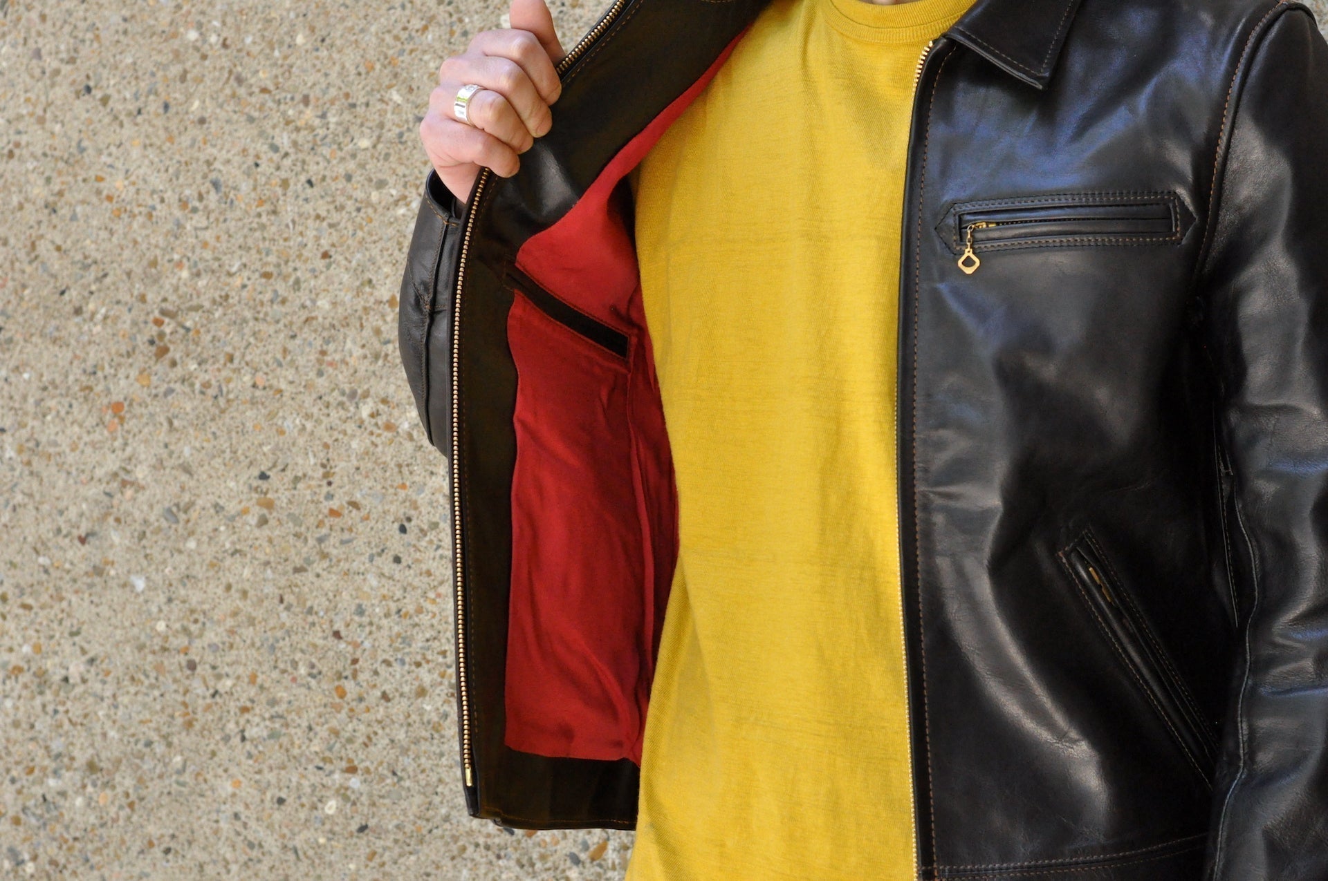 The Flat Head Horsehide 50s Single Riders Jacket (Black Tea-Cored)