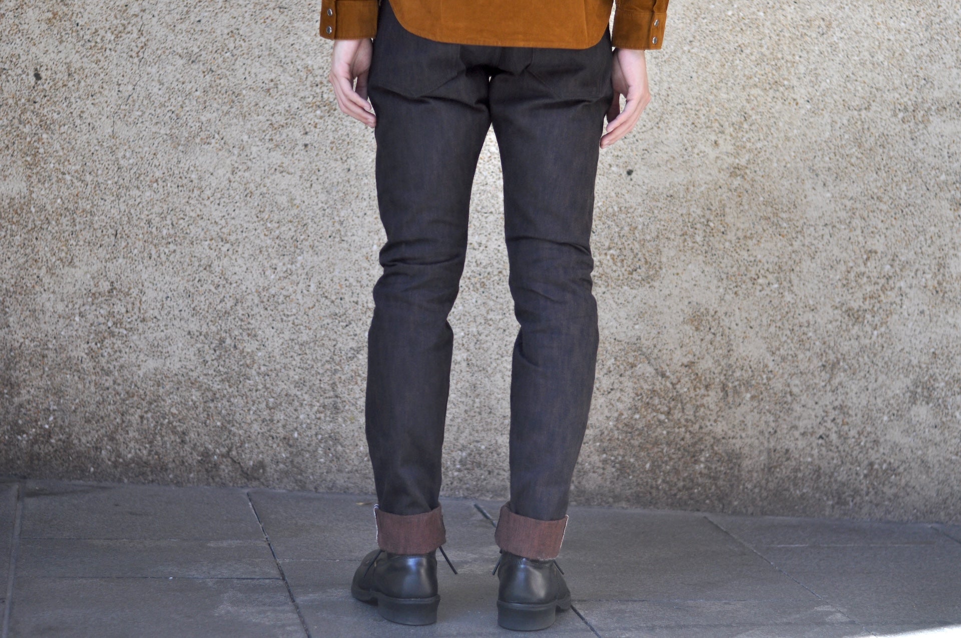 Pure Blue Japan 15oz PER-EX-013-BK "Black X Persimmon" Extra Slub Denim (Slim Tapered Fit)