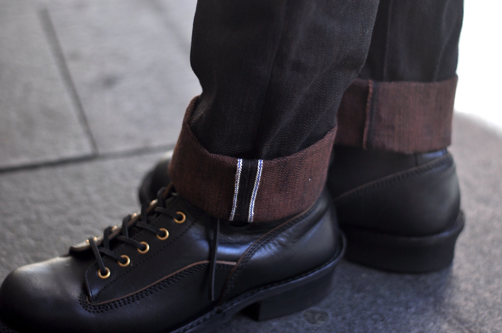 Pure Blue Japan 15oz PER-EX-013-BK "Black X Persimmon" Extra Slub Denim (Slim Tapered Fit)