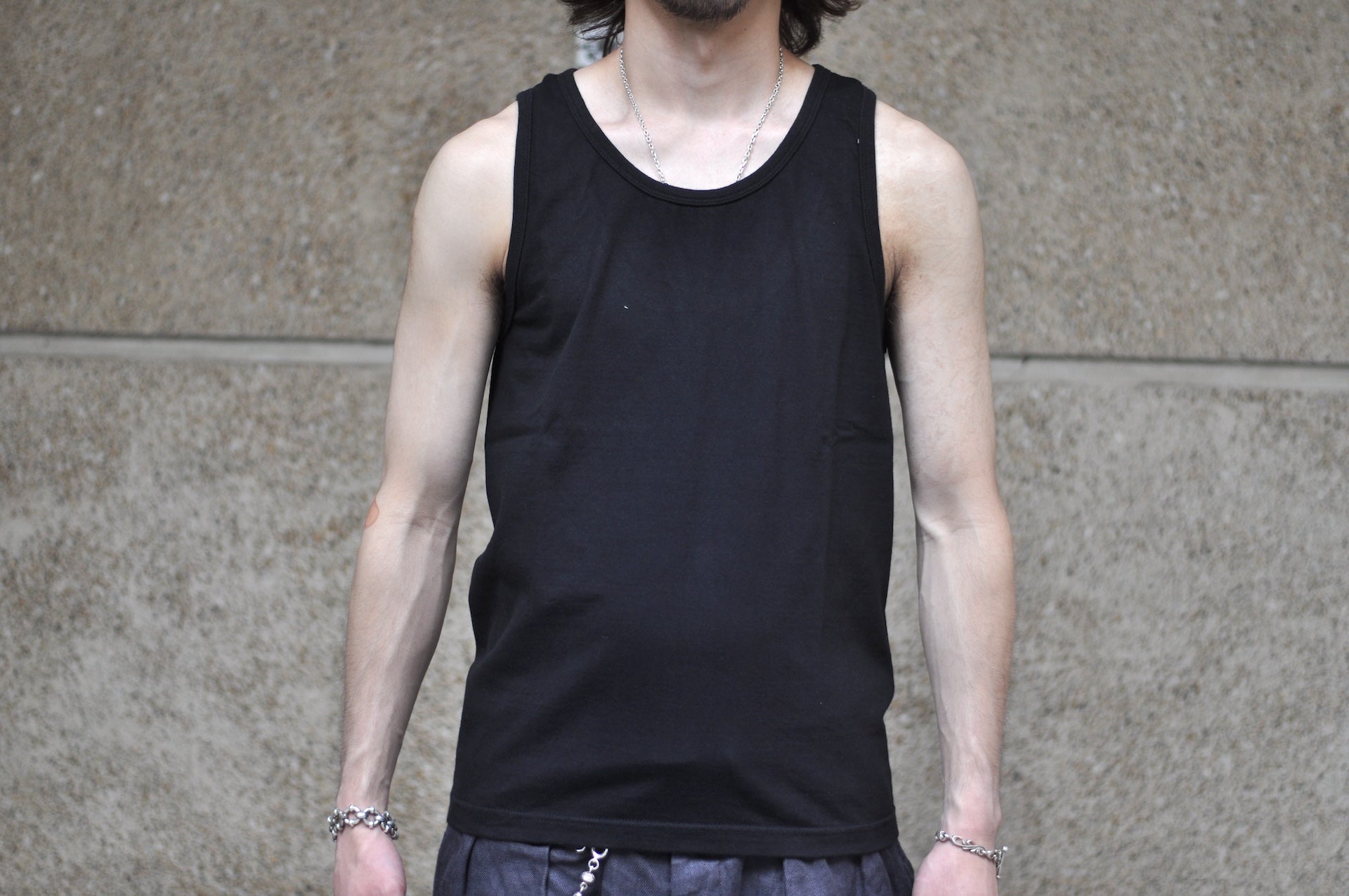 The Flat Head 9oz Loopwheeled Tank Tee (Black)