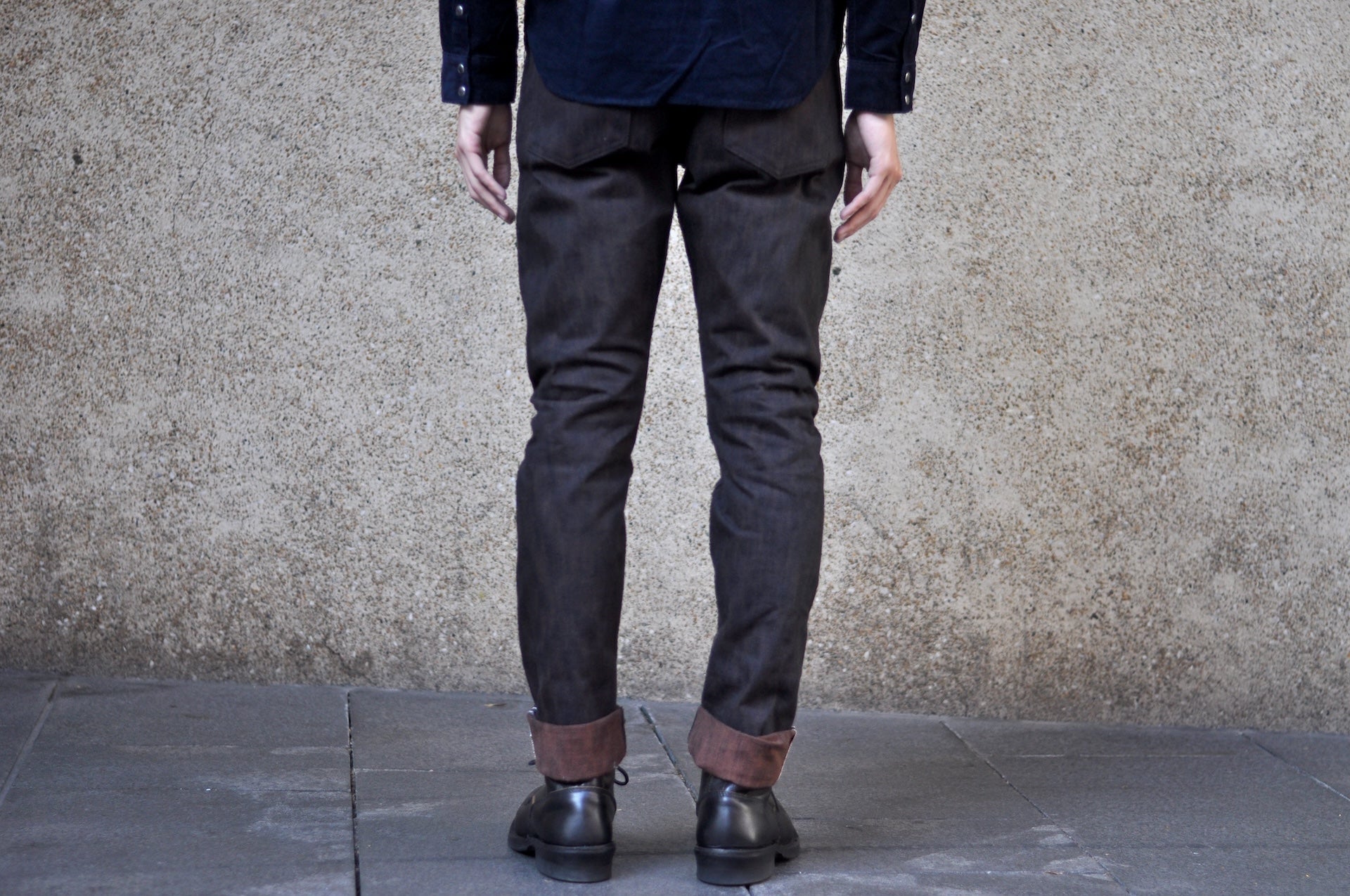 Pure Blue Japan 15oz PER-EX-019-BK "Black X Persimmon" Extra Slub Denim (Relaxed Tapered Fit)