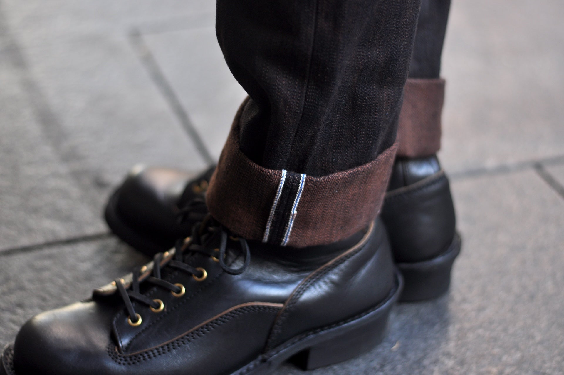 Pure Blue Japan 15oz PER-EX-019-BK "Black X Persimmon" Extra Slub Denim (Relaxed Tapered Fit)