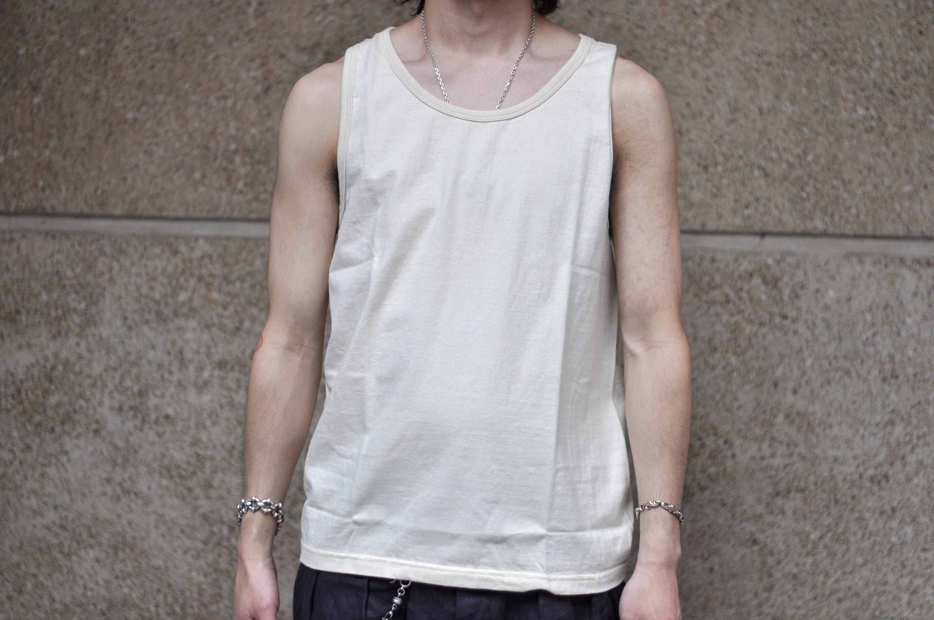 The Flat Head 9oz Loopwheeled Tank Tee (Ivory)