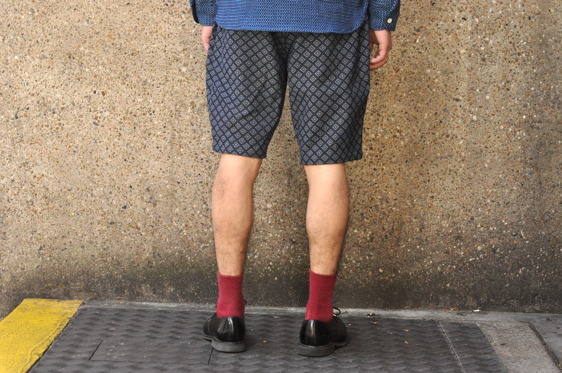Samurai Indigo Dyed "Diamond" Sashiko Coastal Shorts