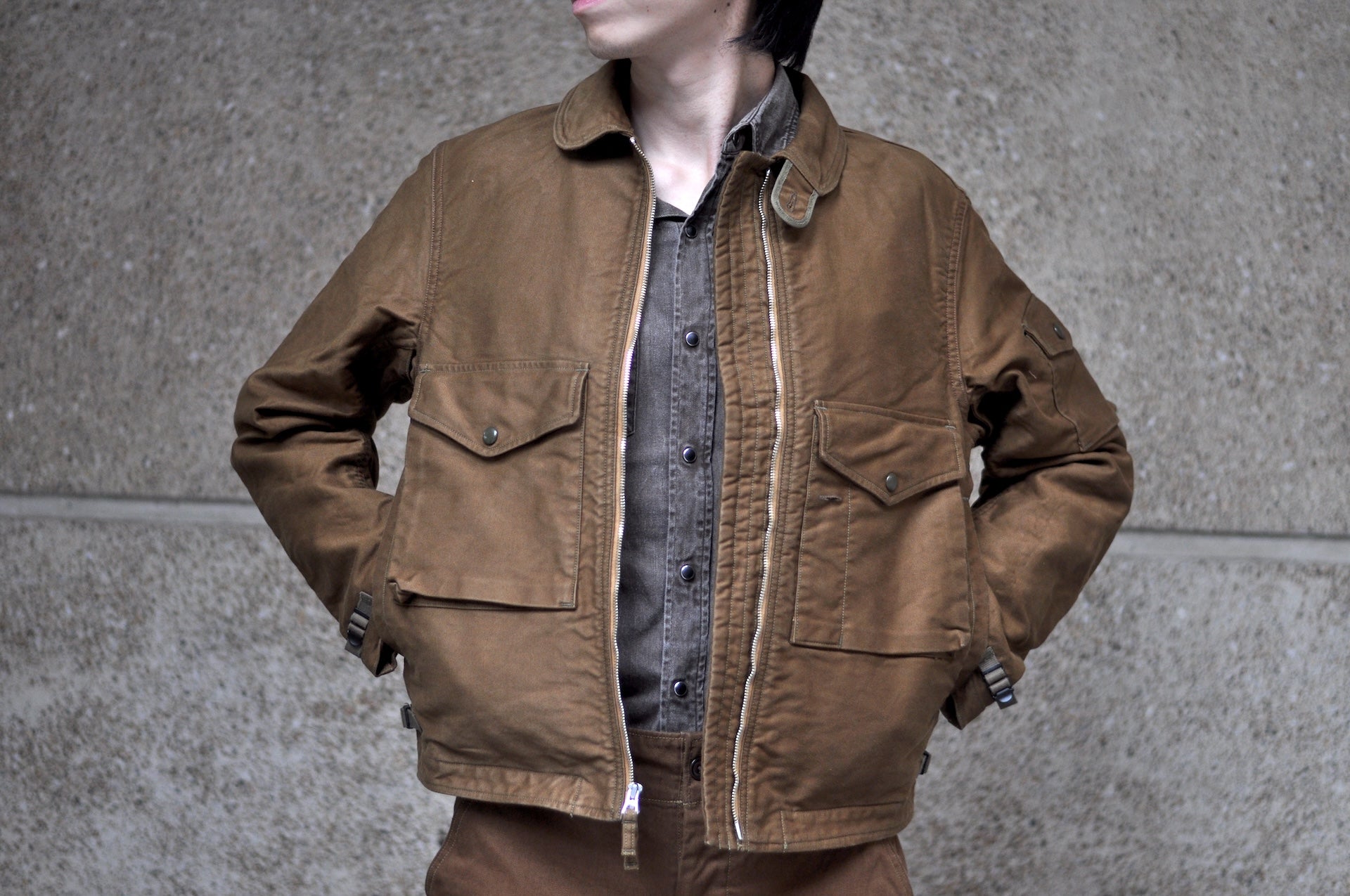 Freewheelers "S-8 Aviators" Summer Flying Jacket (Sepia Brown)