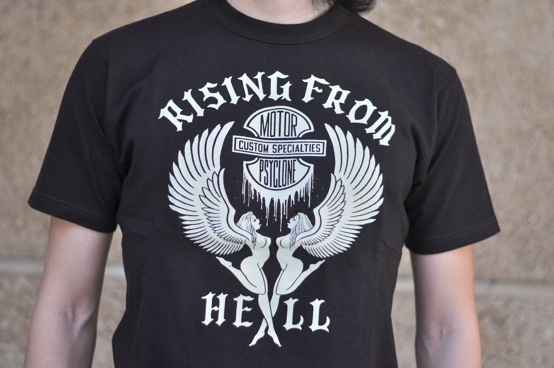 Freewheelers "RISING FROM HELL" Loopwheeled Tee (Shady Black)