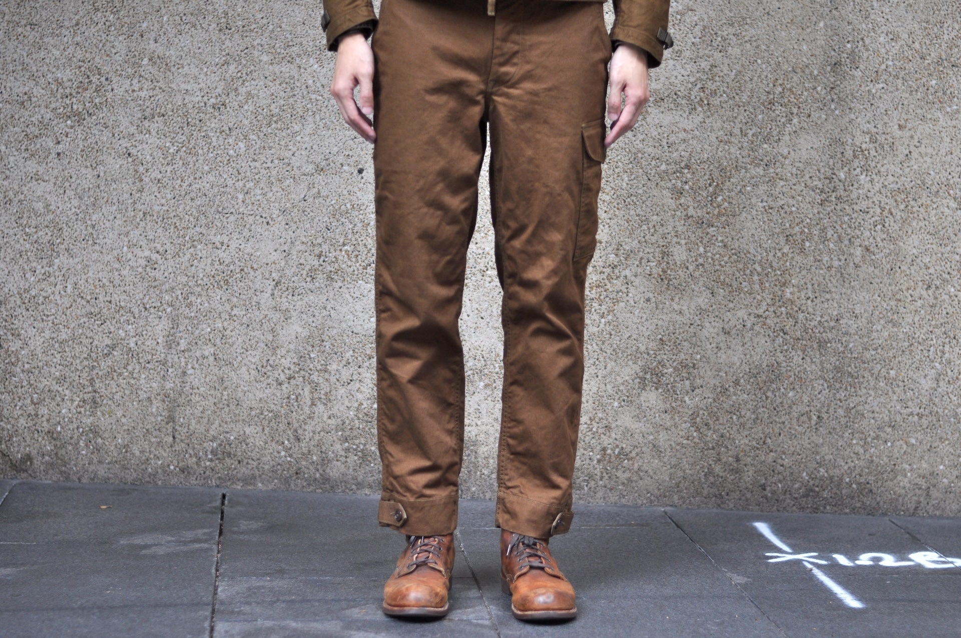 Freewheelers Heavyweight Cotton Drill "Aviators' Trousers" (Dark Sepia Brown)