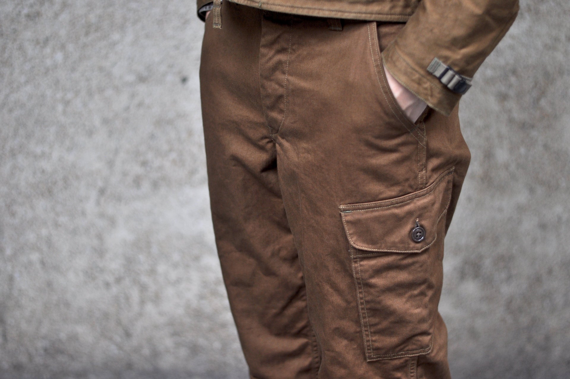 Freewheelers Heavyweight Cotton Drill "Aviators' Trousers" (Dark Sepia Brown)