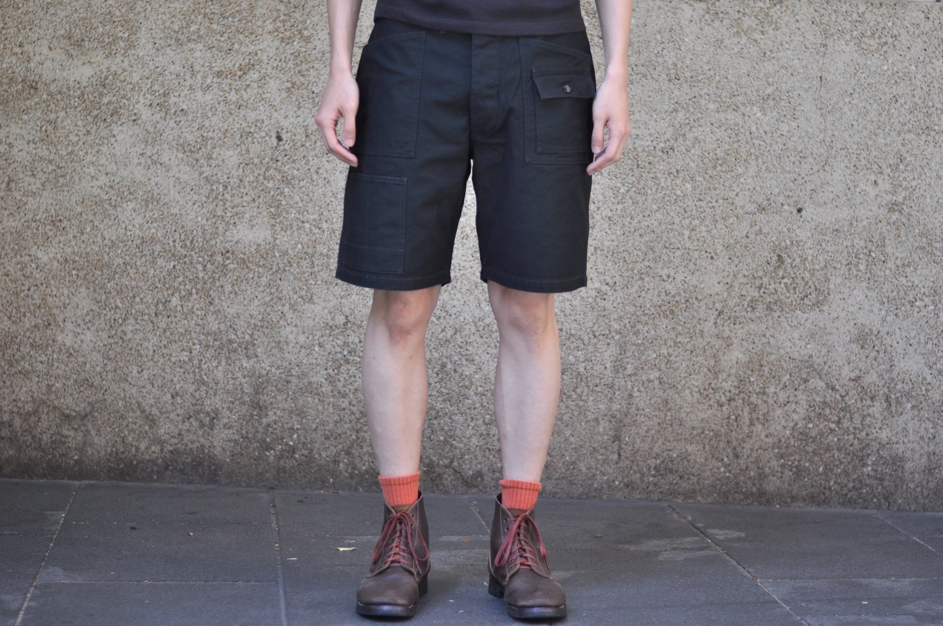 Freewheelers “GRUNTS” Back Satin Cut-Length Trousers (Black)