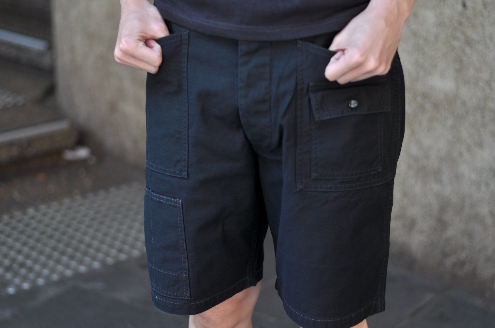Freewheelers “GRUNTS” Back Satin Cut-Length Trousers (Black)