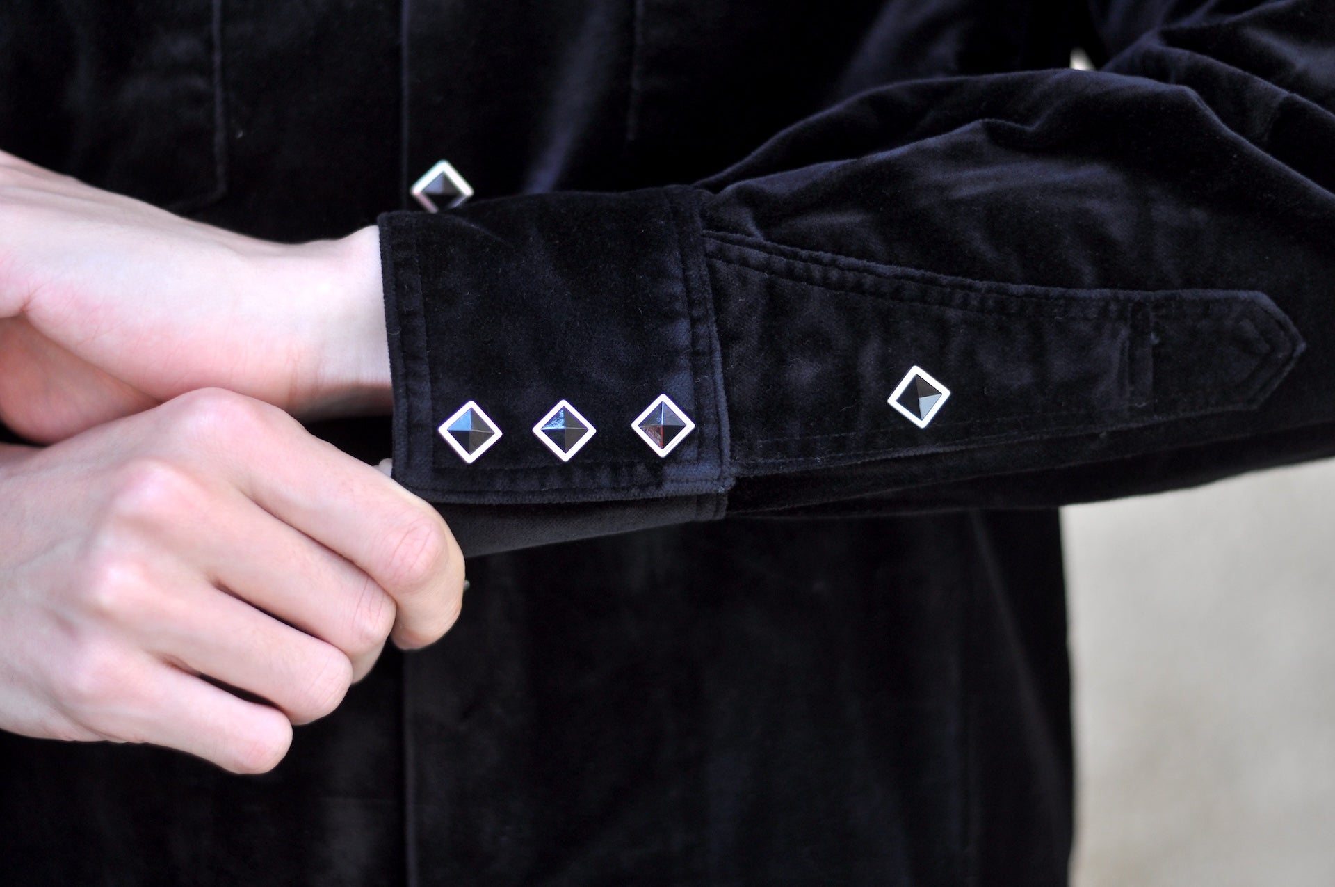 Stevenson Overall Co. Medium-weight Velveteen “UrbanLasso” Western Shirt (Solid Black)