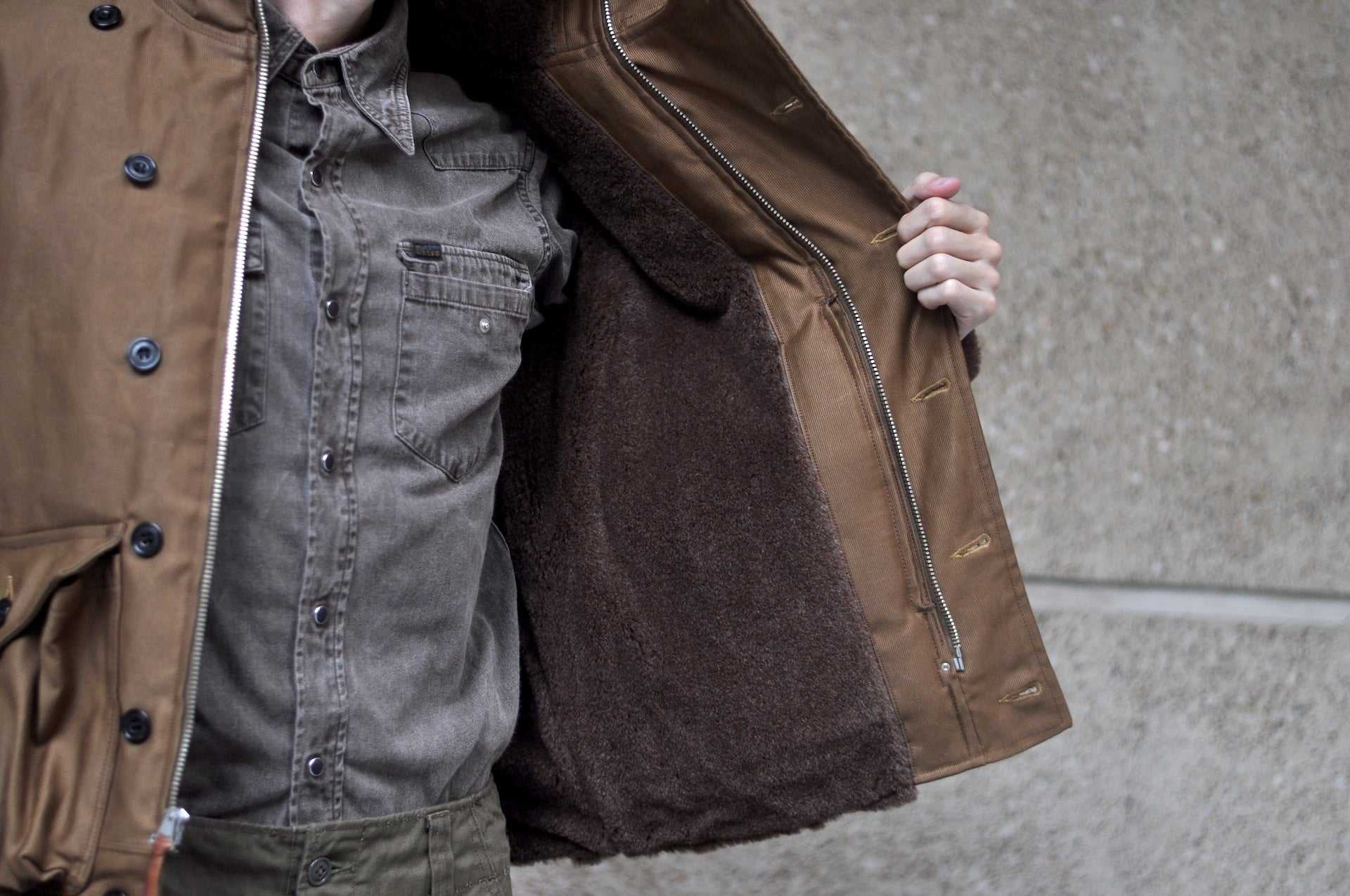 Freewheelers "Winter Aviators" Jacket (Sepia Brown)