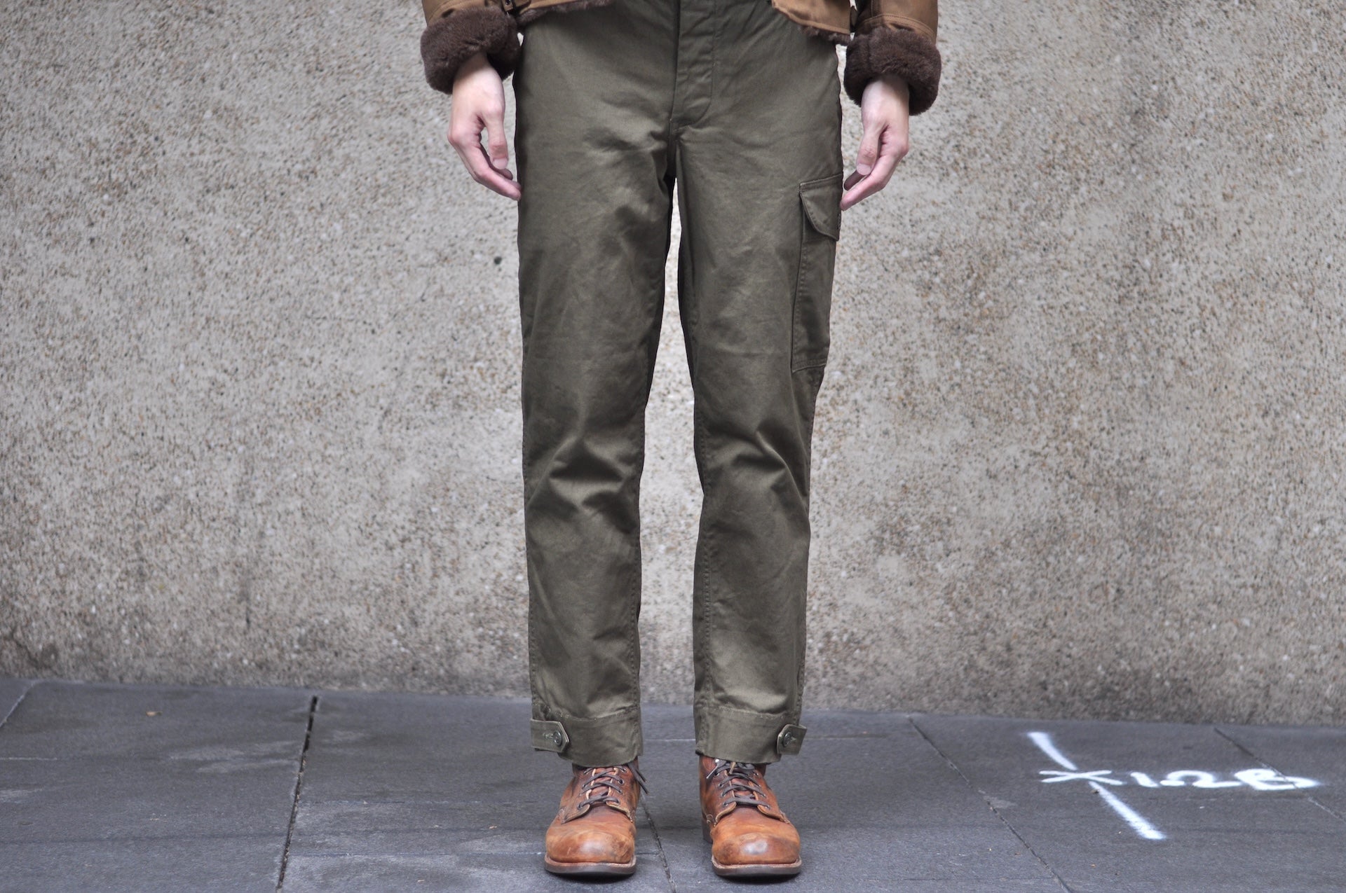 Freewheelers Heavyweight Cotton Drill "Aviators' Trousers" (Dark Olive)