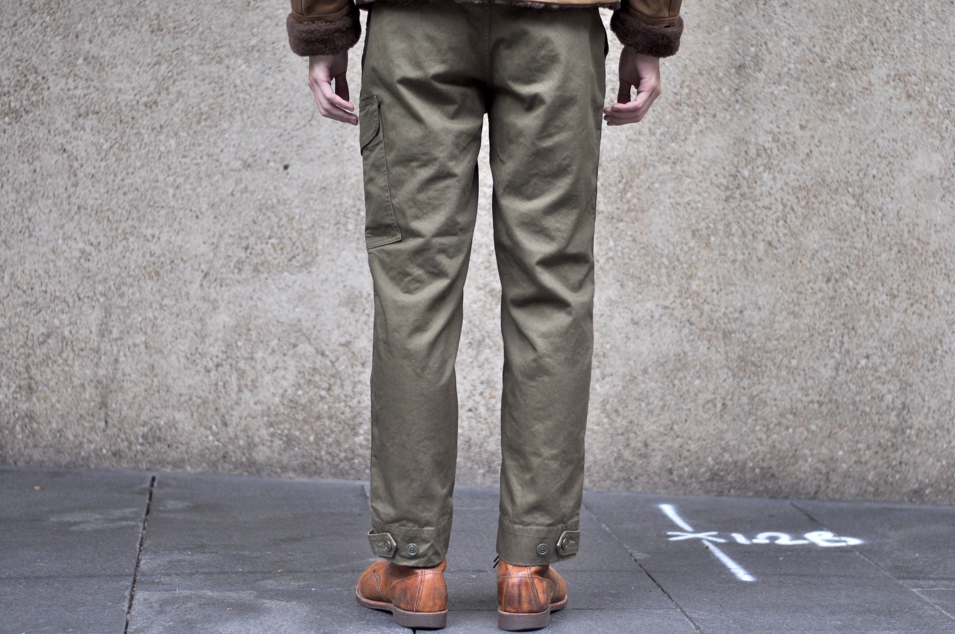 Freewheelers Heavyweight Cotton Drill "Aviators' Trousers" (Dark Olive)
