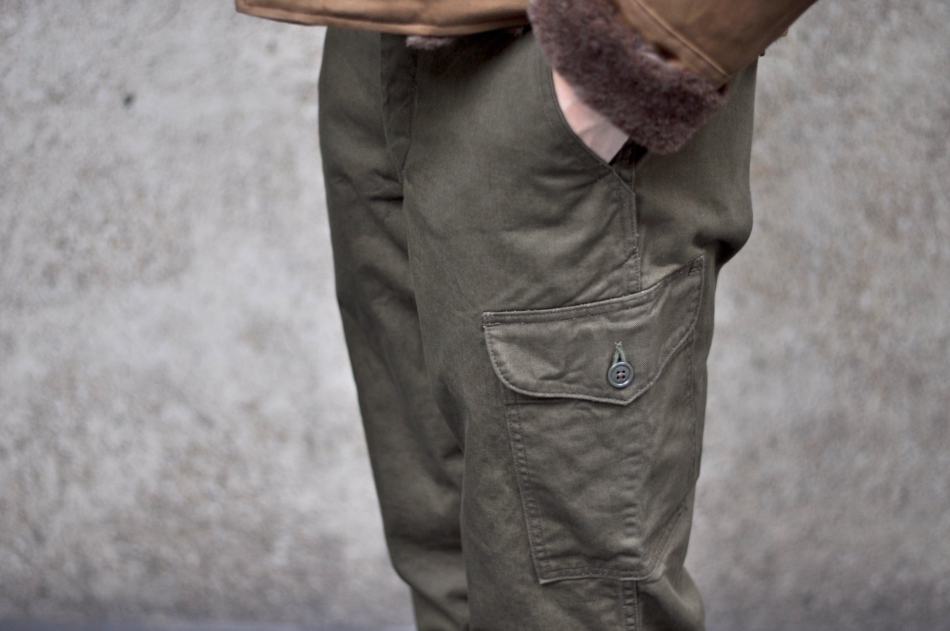 Freewheelers Heavyweight Cotton Drill "Aviators' Trousers" (Dark Olive)