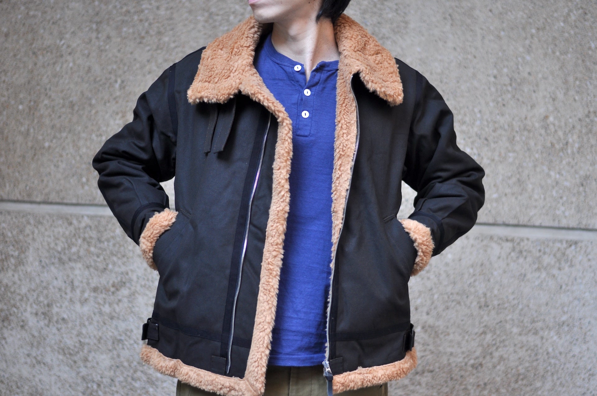 Samurai Black Coated Duck Canvas B-3 Flight Jacket
