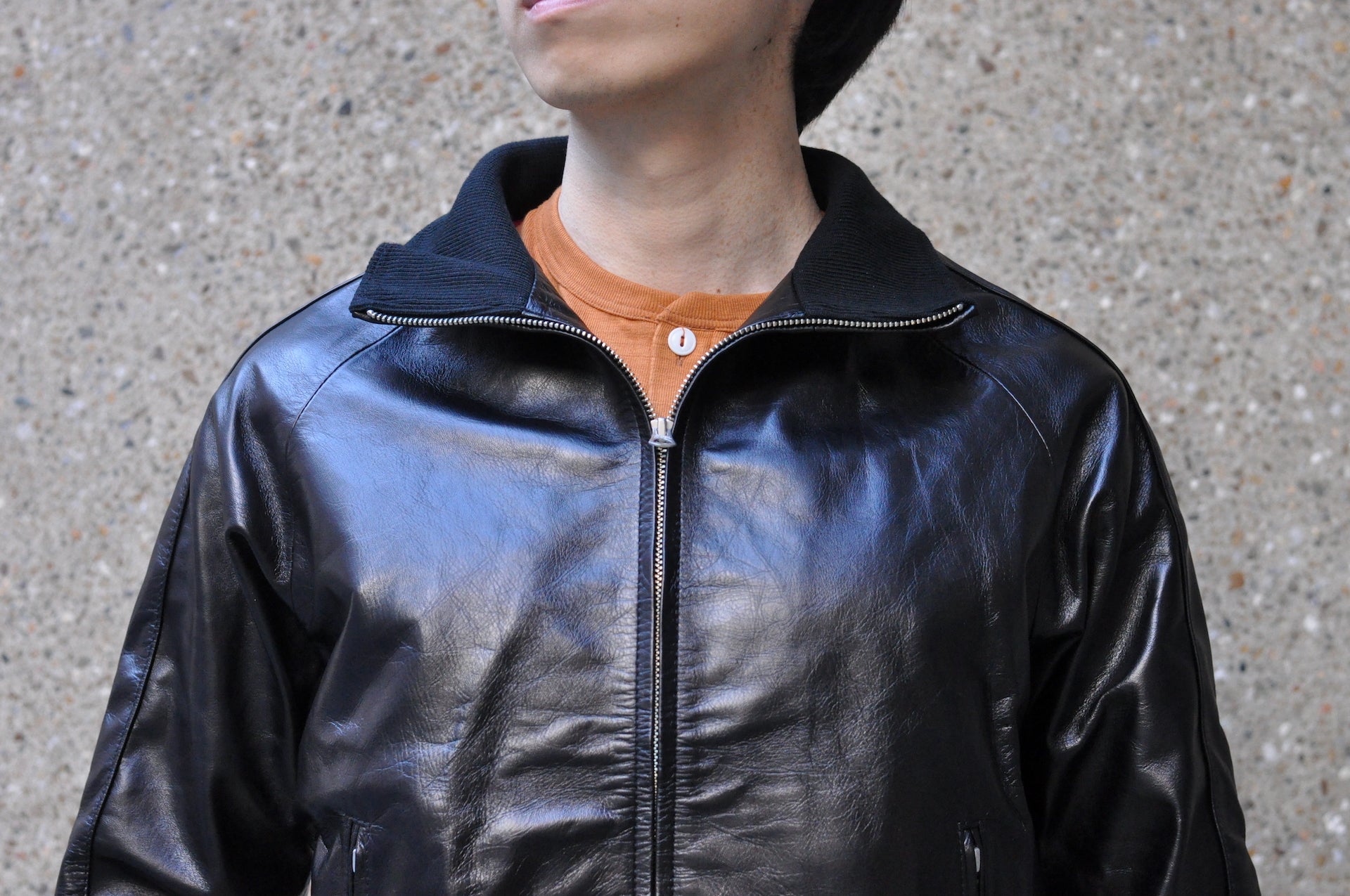 The Flat Head Horsehide Track Jacket (Jet Black)