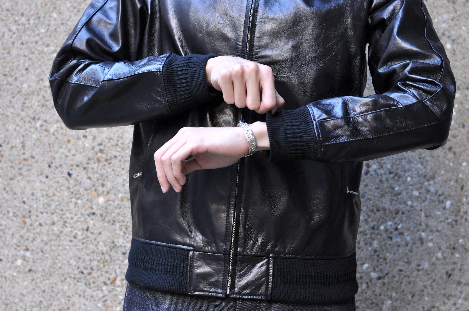 The Flat Head Horsehide Track Jacket (Jet Black)